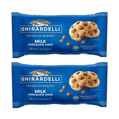 Ghirardelli Premium Milk Chocolate Baking Chips - 11.5 oz Bags (Pack of 2) - Perfect for Cookies, Brownies & Dessert Recipes