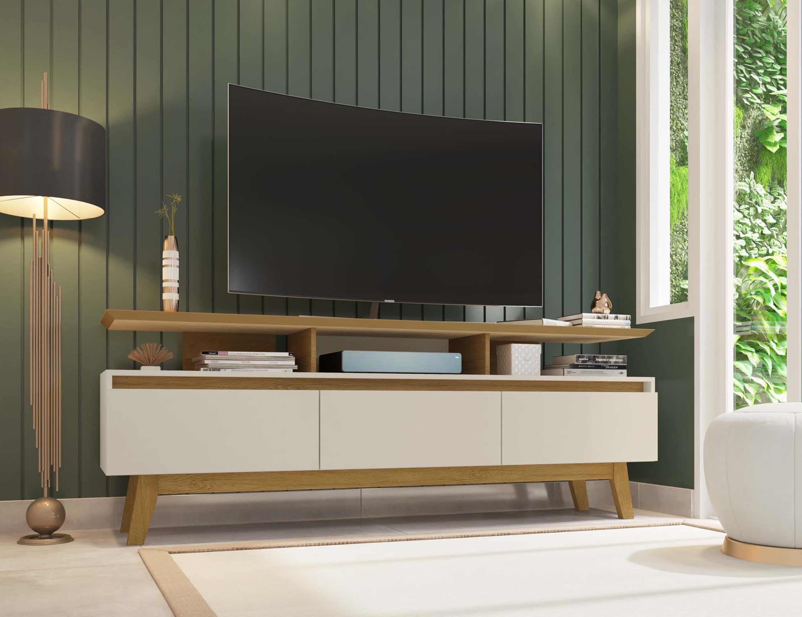 Mid Century Modern TV Stand with Storage - 71