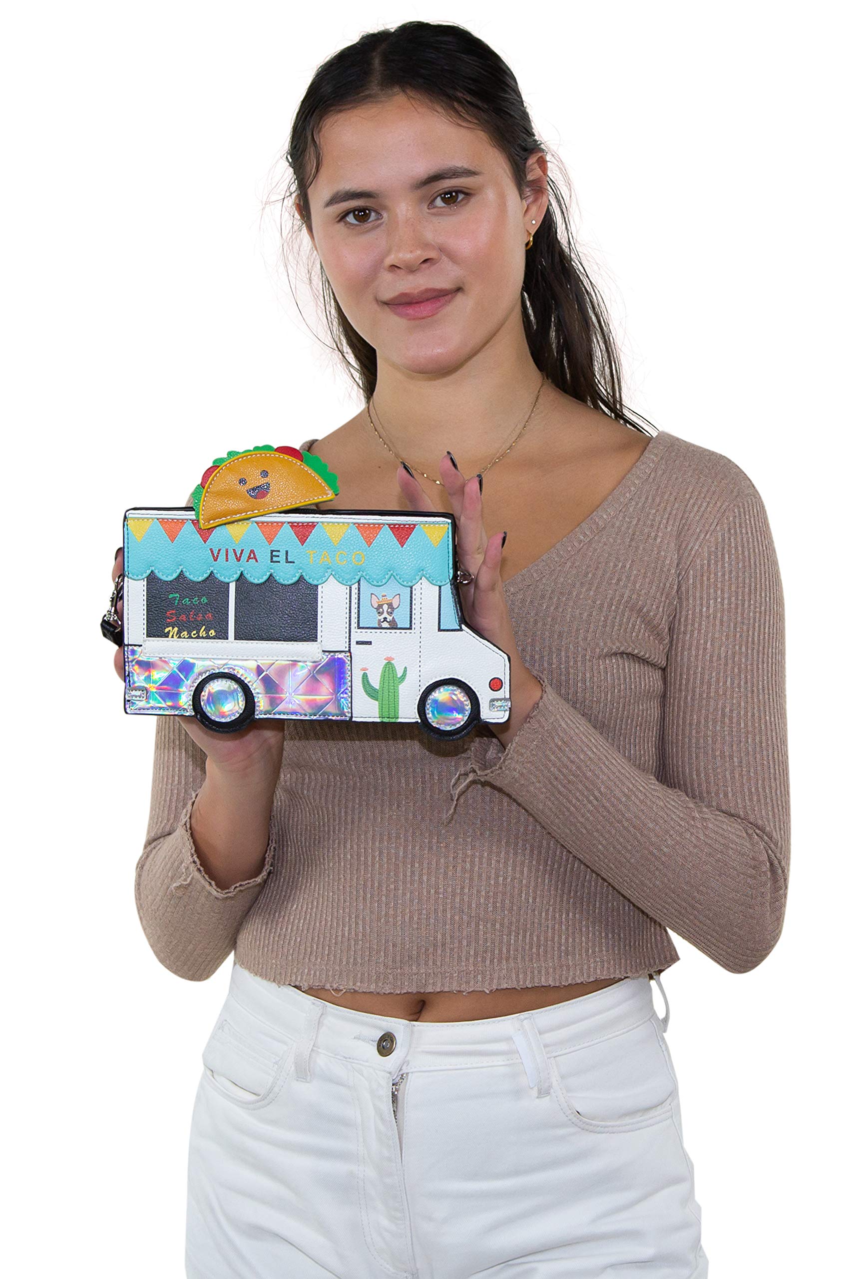 Stylish Taco Truck Crossbody Bag - Waterproof Vinyl Purse for Women | Perfect for Travel, Shopping & Casual Outings