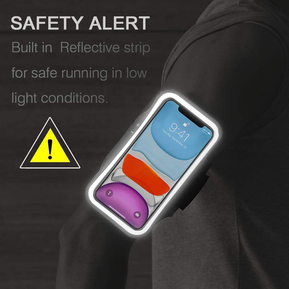 JEMACHE Waterproof iPhone Armband for Running & Gym - Compatible with iPhone 16/15/14/13/12/11 Pro (Black) - Perfect for Workouts, Jogging & Outdoor Activities