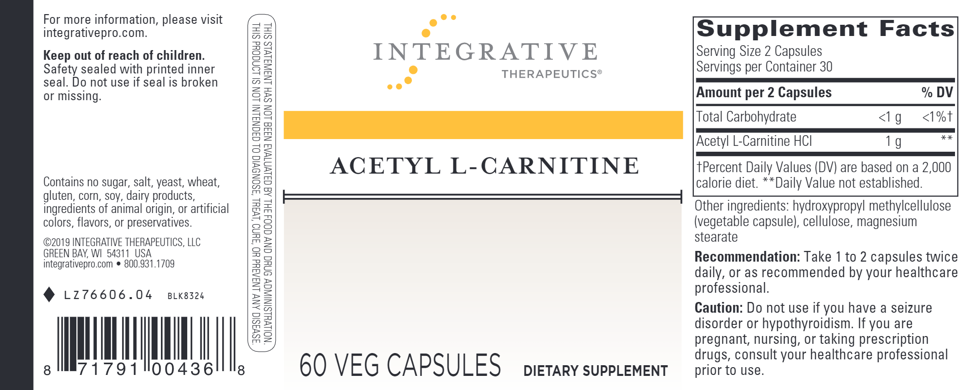 Best Acetyl L-Carnitine Supplement for Energy & Weight Loss - Premium ALCAR Capsules for Brain Health & Metabolism Boost - Ideal for Fitness, Ketogenic Diet & Cognitive Support