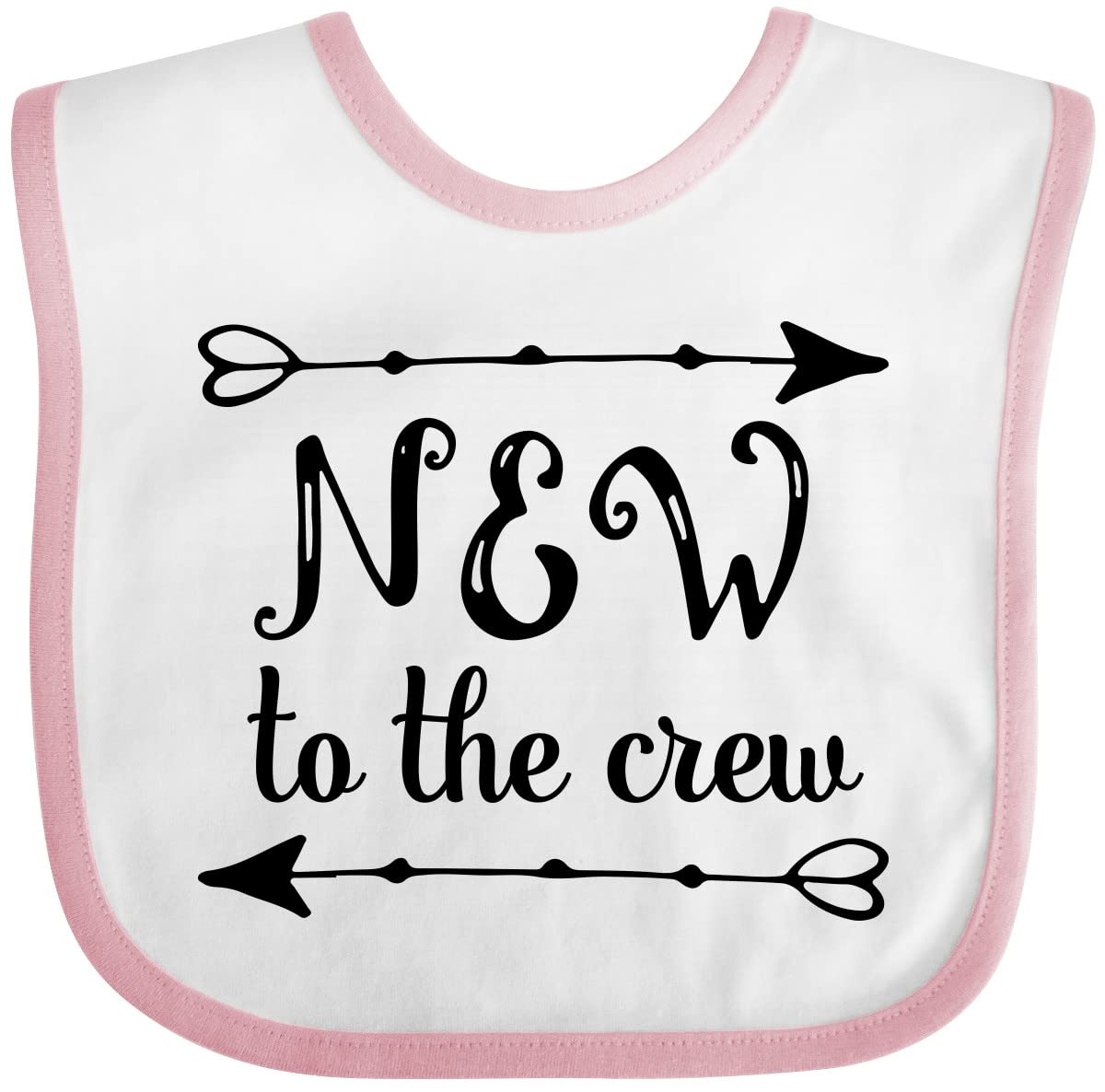 Inktastic Baby New To The Crew Arrows Baby Bib - Soft & Absorbent Drool Bib for Infants & Toddlers - Perfect for Feeding, Teething & Everyday Use