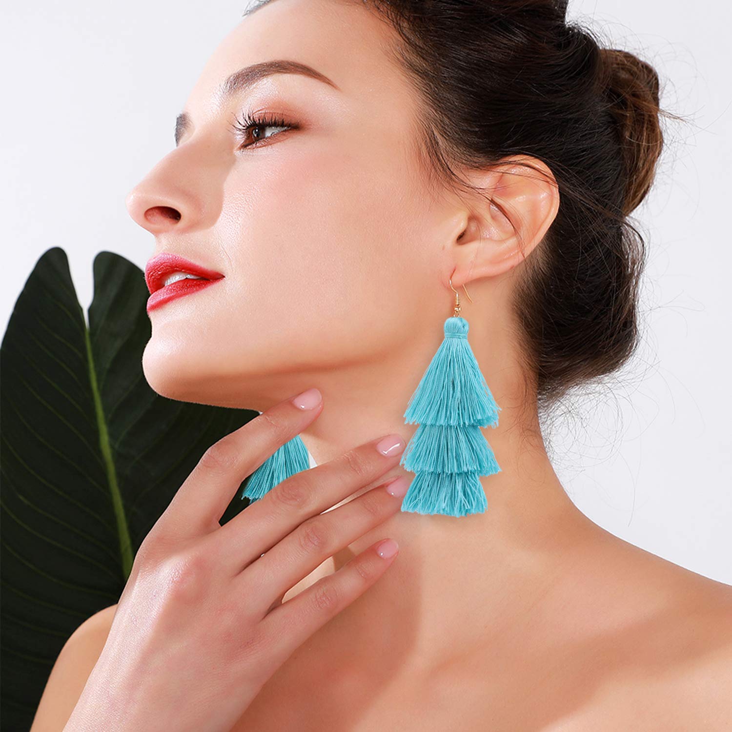 Bohemian 3-Tier Layered Tassel Earrings for Women – Big Dangle Drop Fashion Jewelry, Valentine's Day & Birthday Gift for Teen Girls | Perfect for Parties, Weddings & Casual Wear