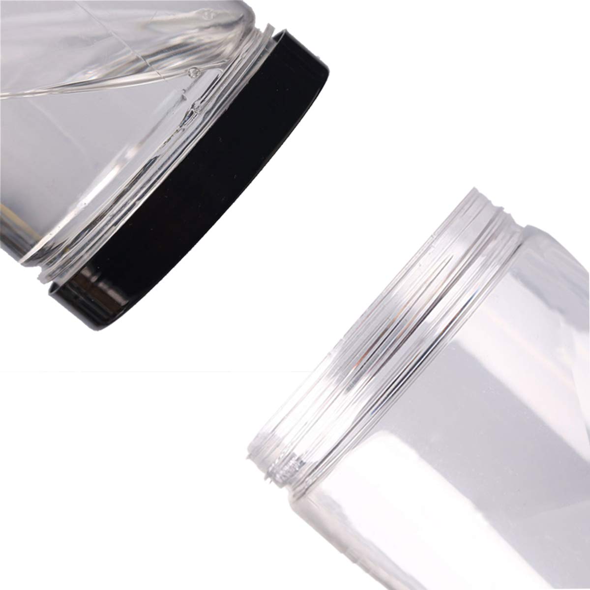 12 Pack 11.5oz (340ml) Clear PET Plastic Jars with Black Lids - BPA Free Wide Mouth Containers for Cosmetics, Creams, Slime Storage - Ideal for DIY Beauty Products, Craft Supplies & Home Organization