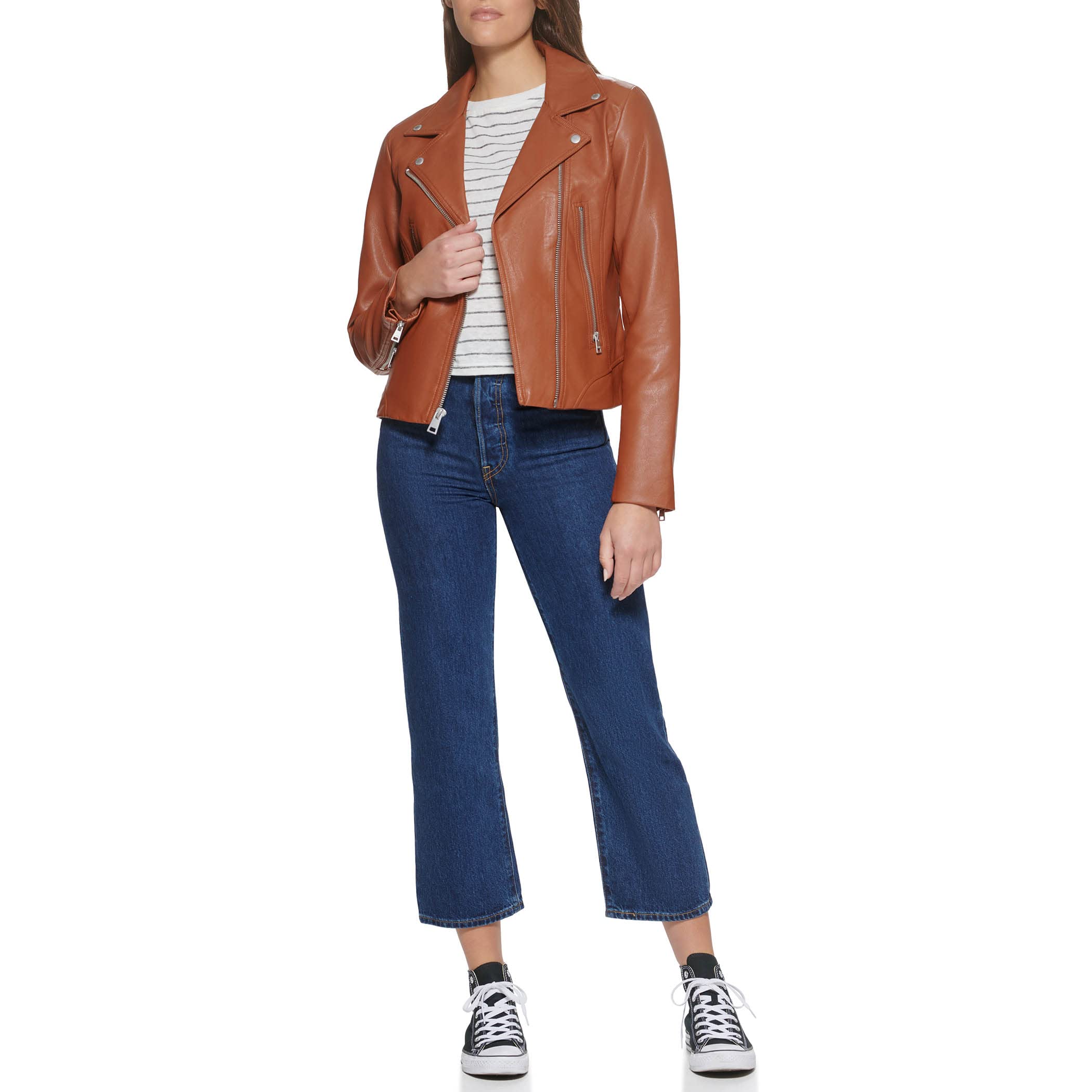 Levi's Women's Vegan Leather 538 Moto Jacket - Biker Style Jacket for Women (Regular & Plus Size) | Perfect for Motorcycle Riding, Casual Outfits & Streetwear Fashion