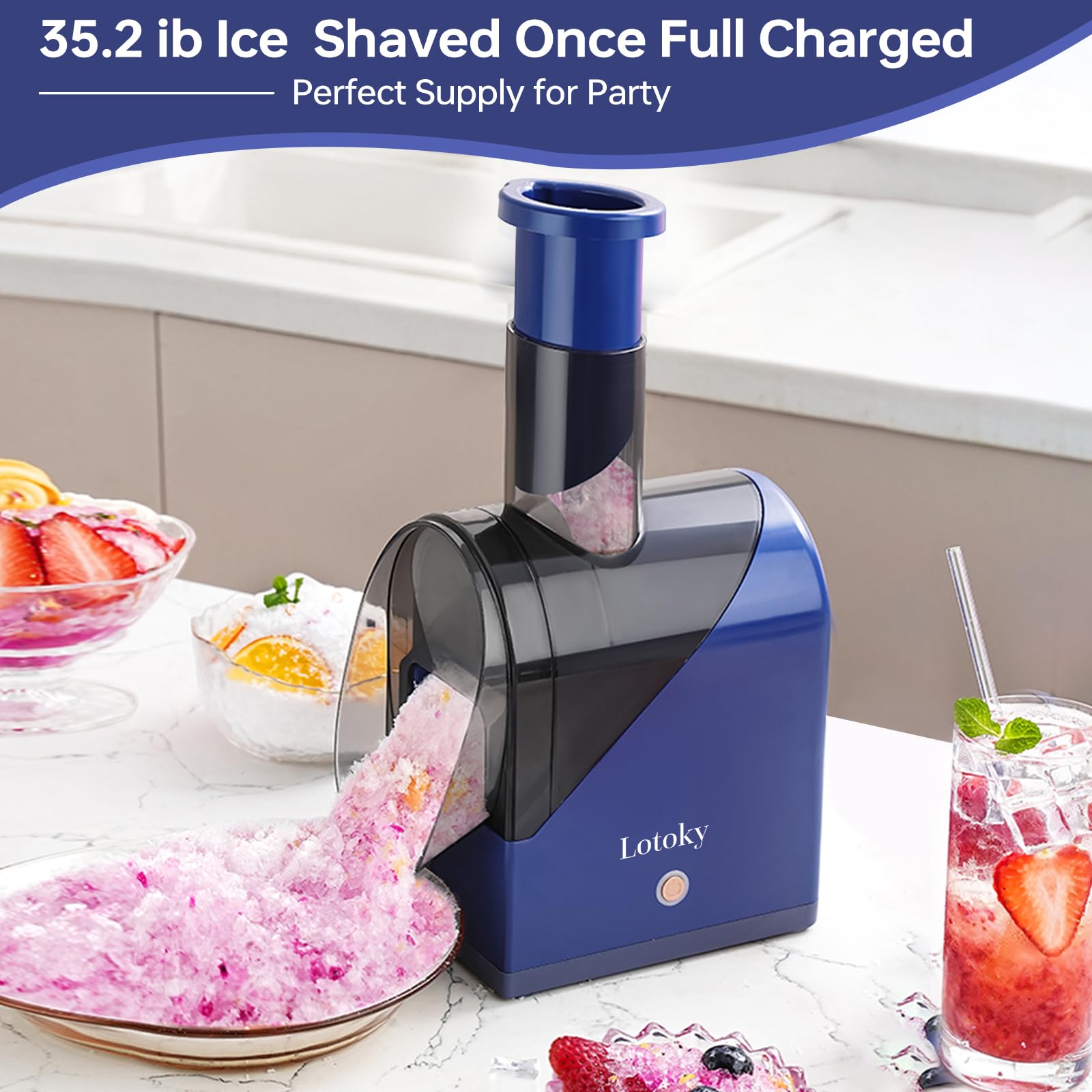 Electric Ice Shaver Machine - Stainless Steel Shaved Ice Maker for Homemade Slushies, Snow Cones, Cocktails & Frozen Drinks | Commercial & Home Use | Easy to Clean & Store | Perfect for Parties, Cafes & Summer Treats