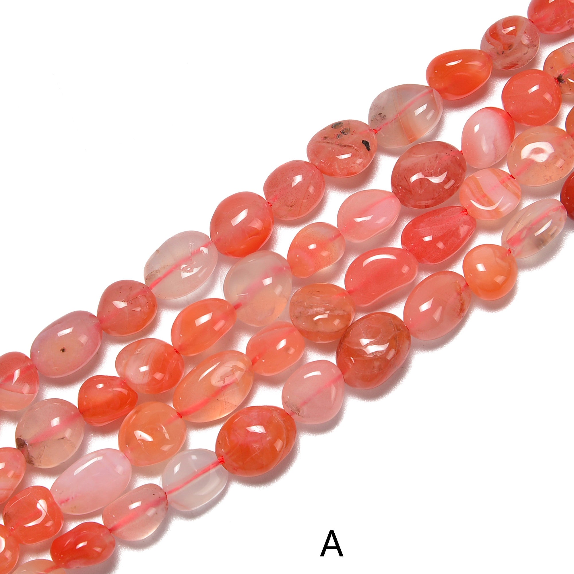 Gemstone Pebble Nugget Beads - 8x10mm 15.5'' Strand (Carnelian, Aventurine, Jade, Moonstone, Eagle Eye, Sodalite, Garnet) for Jewelry Making, DIY Craft & Beading Projects