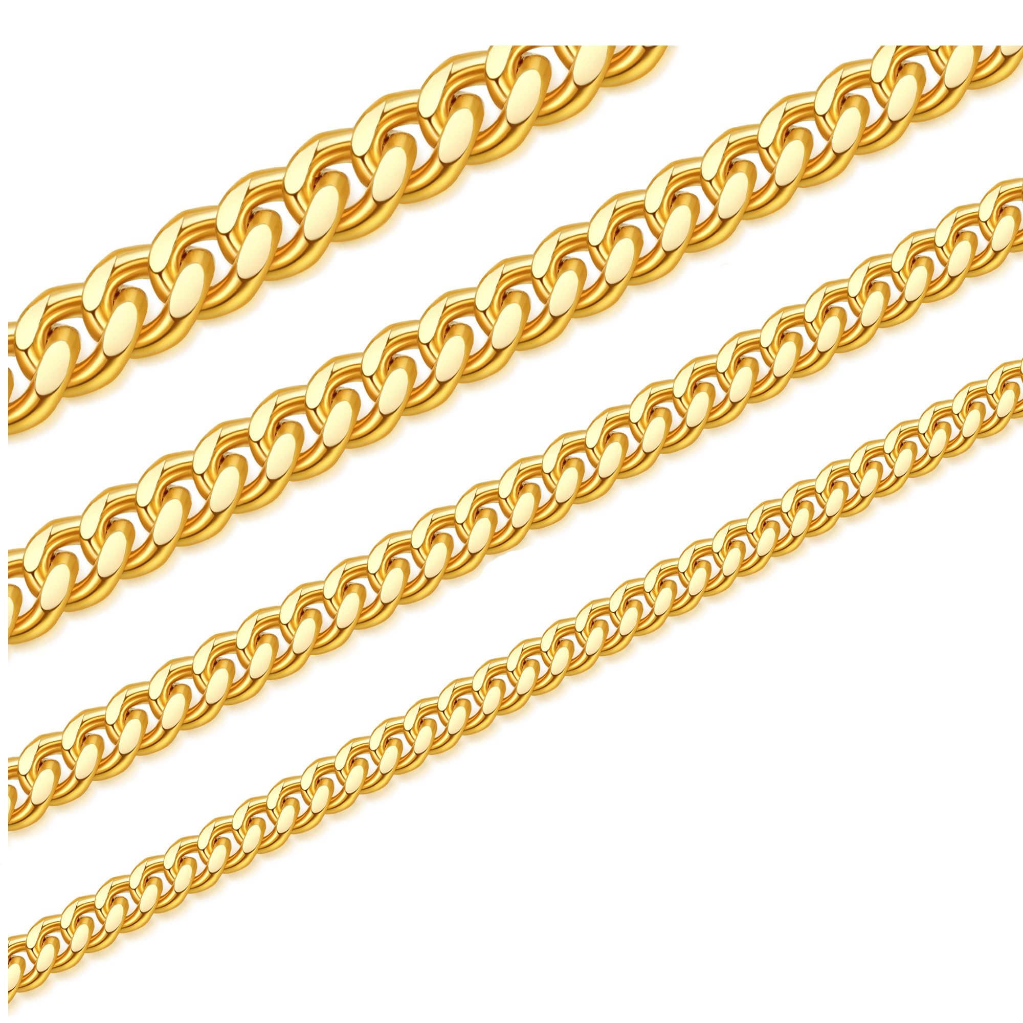18K Gold Plated Stainless Steel Cuban Link Chain for Men - Hip Hop Jewelry, Gift for Boyfriend, Anniversary, Birthday, Party & Special Occasions