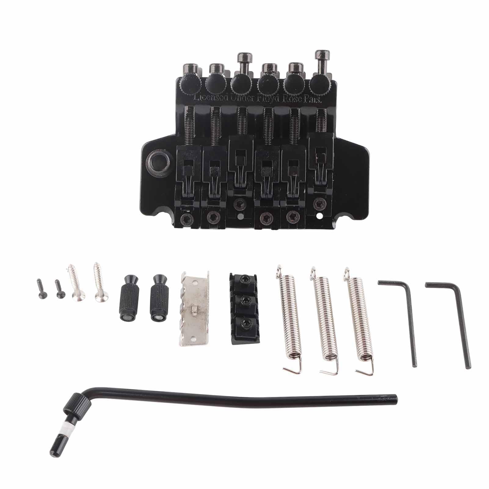 Premium Double Locking Tremolo Bridge System for ST Style Electric Guitars - Black | Enhanced Stability & Tuning Precision for Rock & Metal Performances