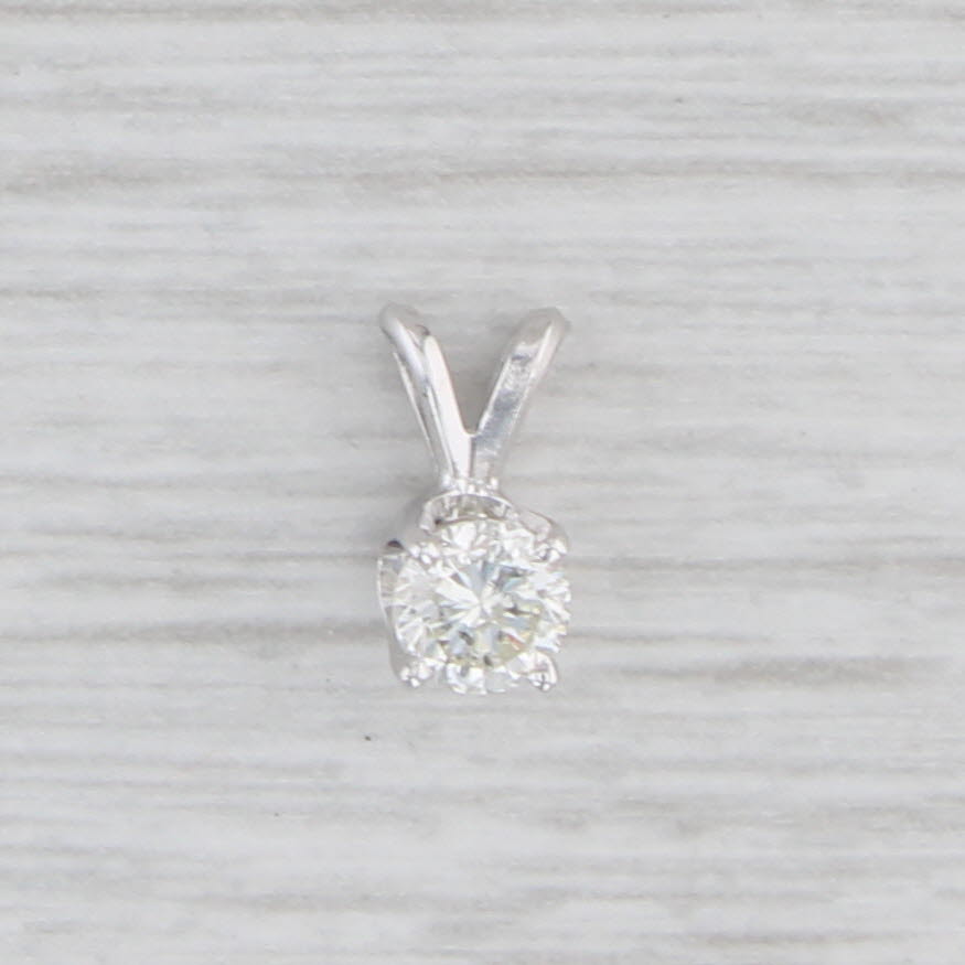 0.29ct Diamond Solitaire Pendant Necklace in 14k White Gold - Elegant Small Drop Pendant for Women - Perfect for Anniversary, Valentine's Day & Everyday Wear