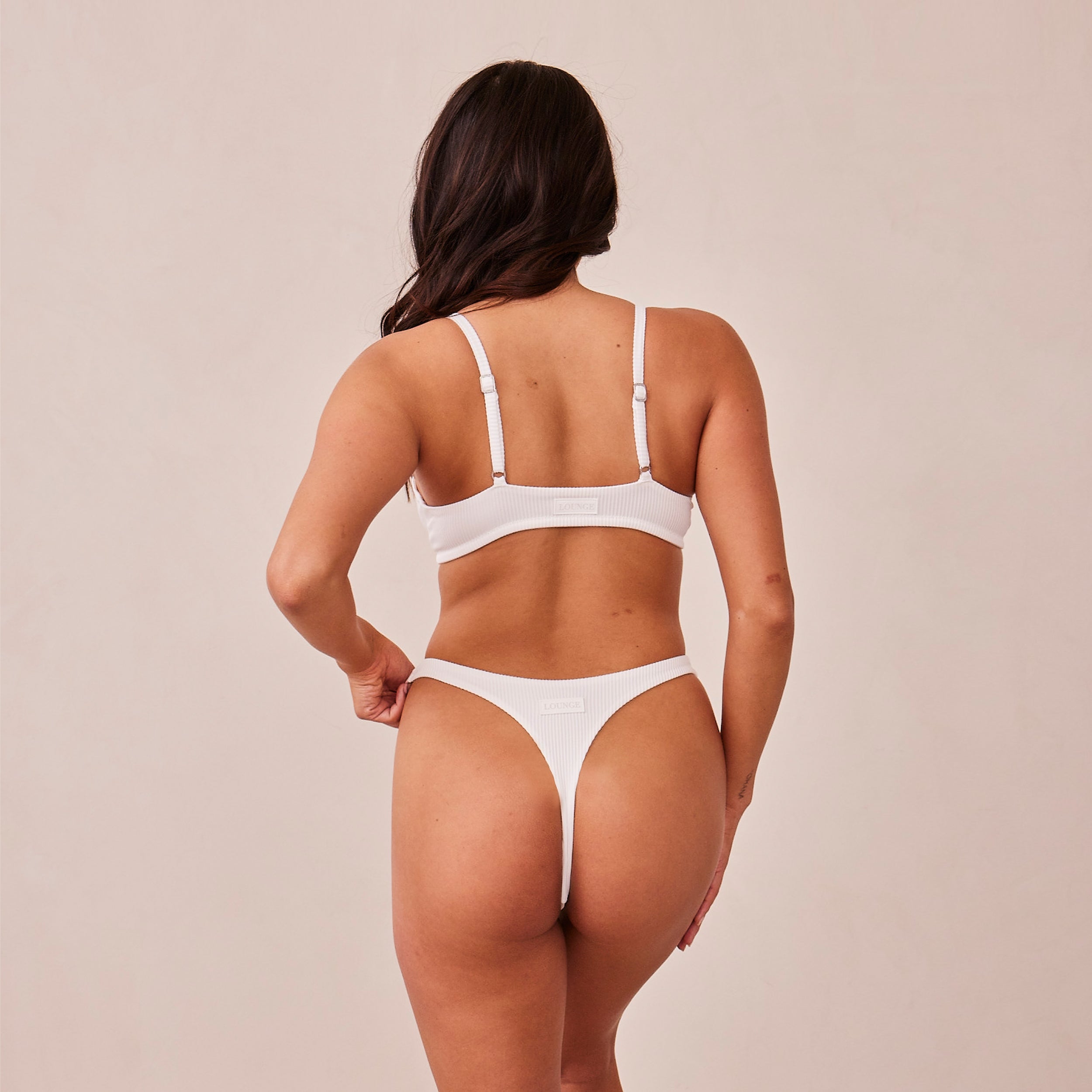Ribbed Triangle Bra - Comfortable White Bralette for Women | Perfect for Yoga, Lounge & Everyday Wear