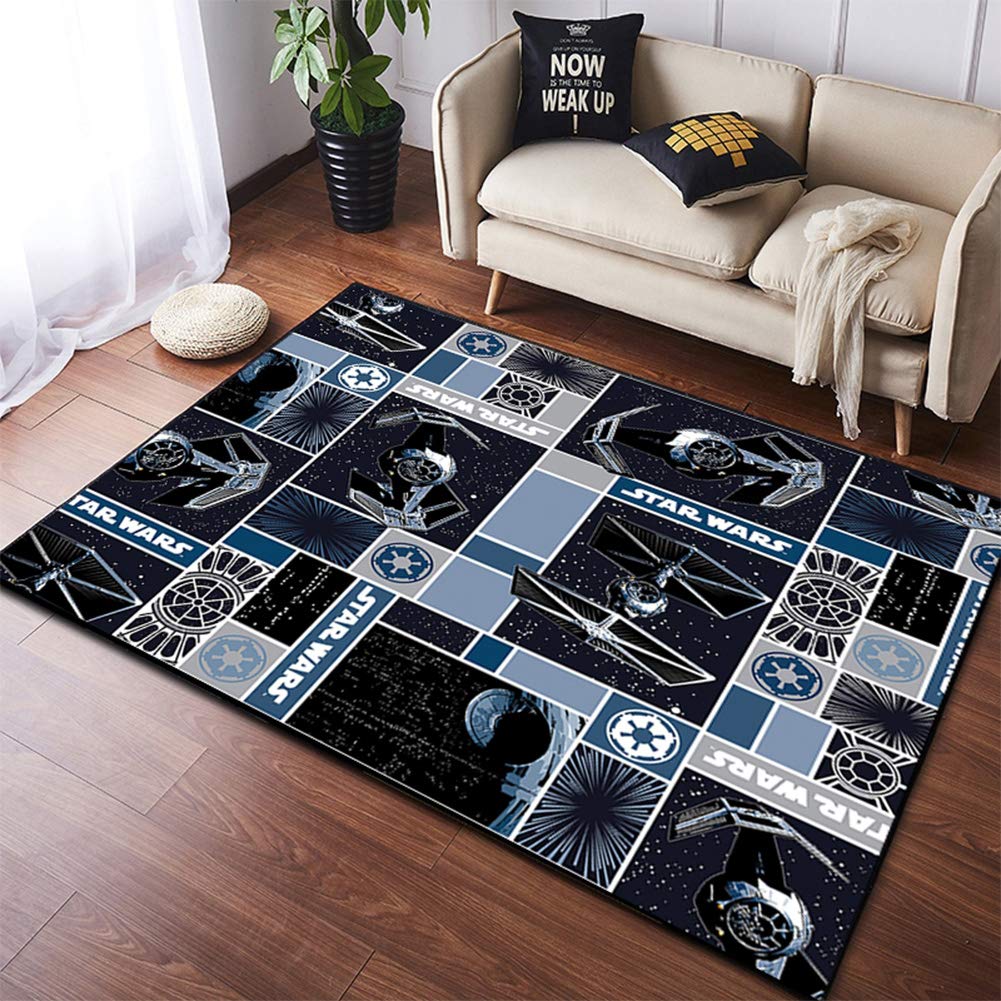 Star Wars Cartoon Rugs - Washable Non-Skid Play Mat for Kids Bedroom & Living Room (60x110cm) - Perfect for Baby Crawling & Playtime