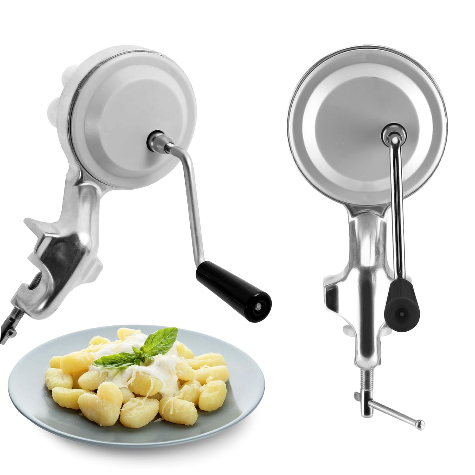 VAVPUP Manual Pasta Maker Machine - Hand Crank Cavatelli & Macaroni Maker - Durable Noodle Press for Authentic Italian Pasta - Perfect for Home Kitchens & Italian Cooking Enthusiasts - Ideal for Making Fresh Pasta, Cavatelli, Macaroni & More