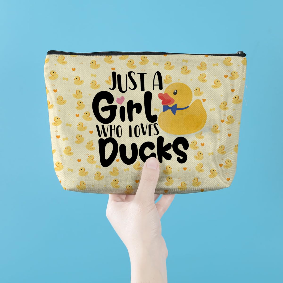 Adorable Duck Makeup Bag for Women - Cute Duck Gifts for Duck Lovers, Animal Lovers, Sisters & Friends - Perfect for Travel, Cosmetics & Toiletries - Great Graduation, Birthday & Friendship Gift Idea
