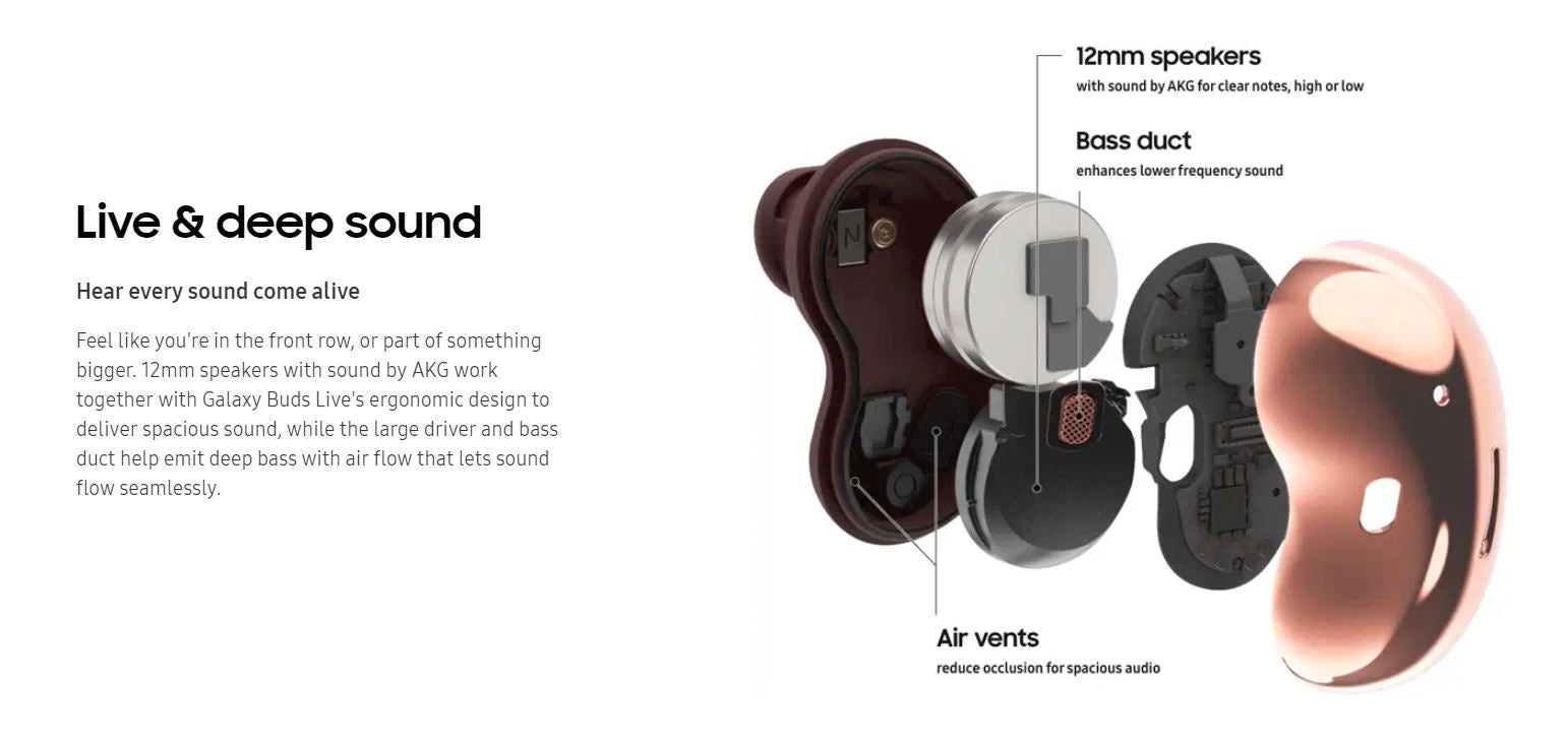 SAMSUNG Galaxy Buds Live SM-R180 Wireless Bluetooth Earbuds with Active Noise Cancelling (ANC) - Compatible with iOS & Android - Renewed Like New Mystic Black - Perfect for Workouts, Commuting & Travel
