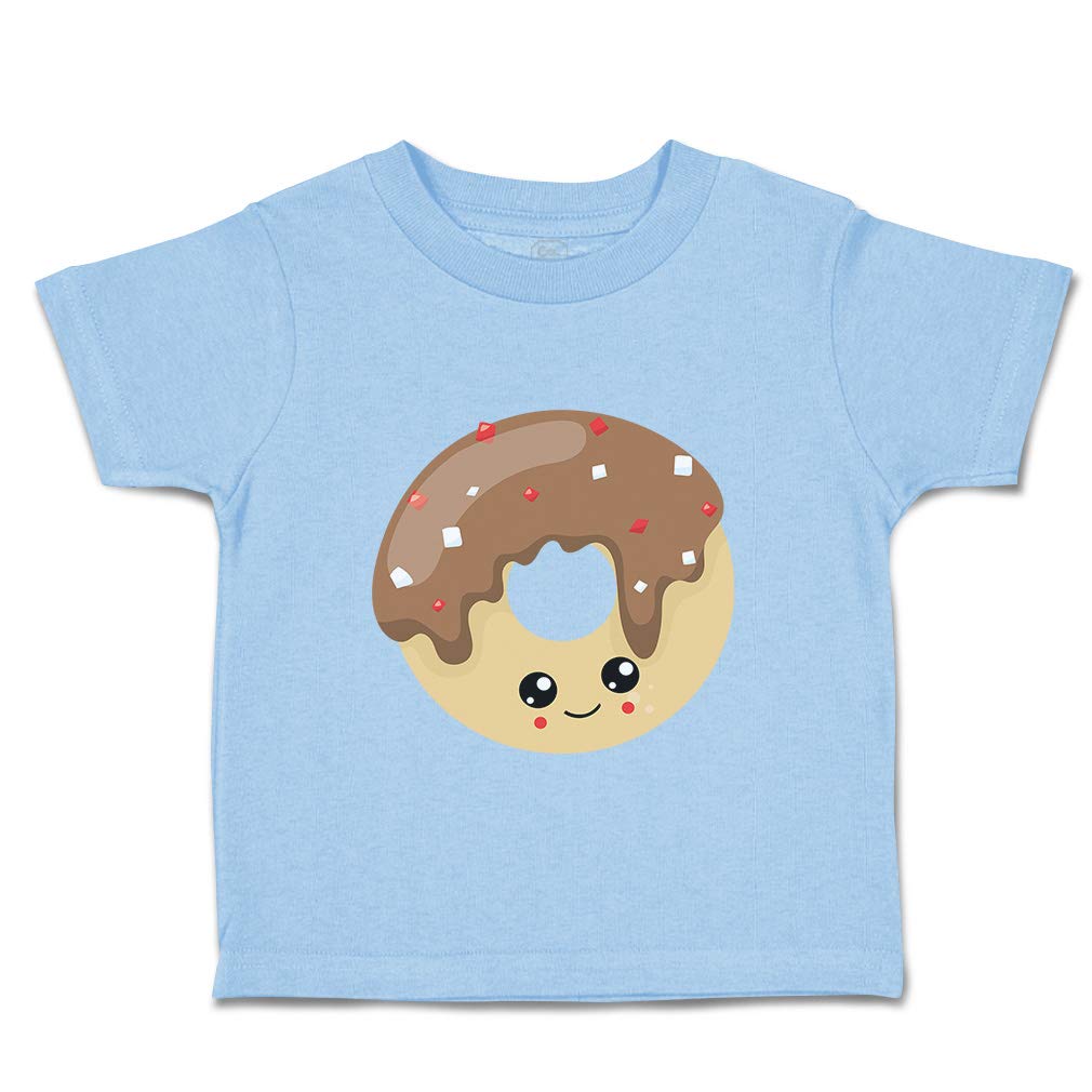 Funny Donut Print Toddler T-Shirt - Sweet Dessert Cotton Tee for Boys & Girls (7T, Light Blue) - Perfect for Birthday Parties, Playdates & Cute Photo Ops
