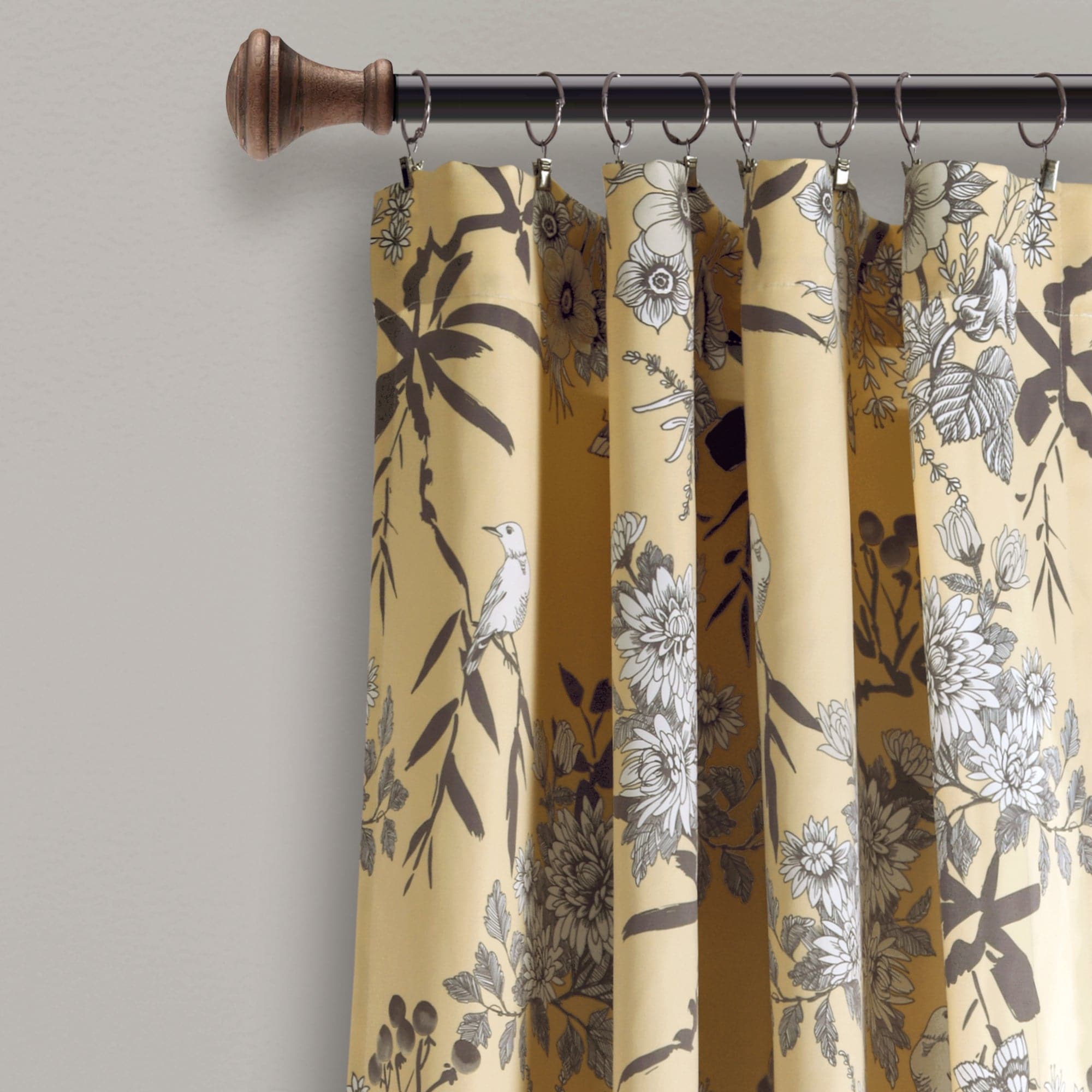 Botanical Garden Light Filtering Window Curtain Panel Set - Floral Print Sheer Drapes for Living Room, Bedroom & Nursery - Soft Sunlight & Privacy - 2 Panels 84 Inch Length