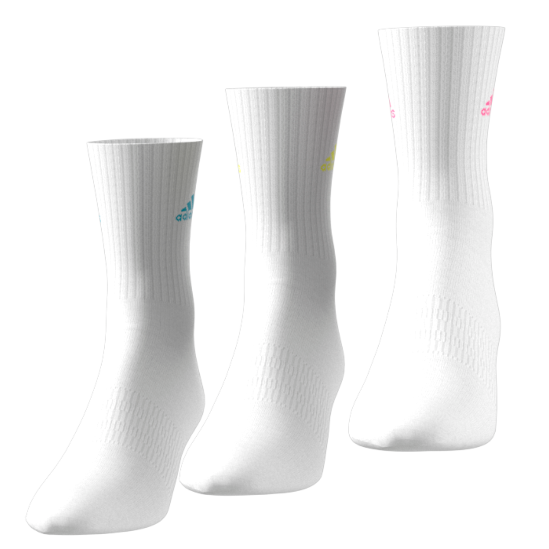 Adidas Cushioned Athletic Crew Socks - 3 Pack White | Comfortable Sports Socks for Running, Gym & Everyday Wear