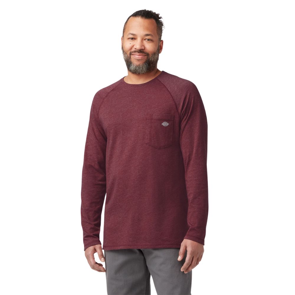 Dickies Men's Cooling Performance Long Sleeve Pocket T-Shirt - Moisture Wicking Work Shirt for Hot Weather & Outdoor Activities