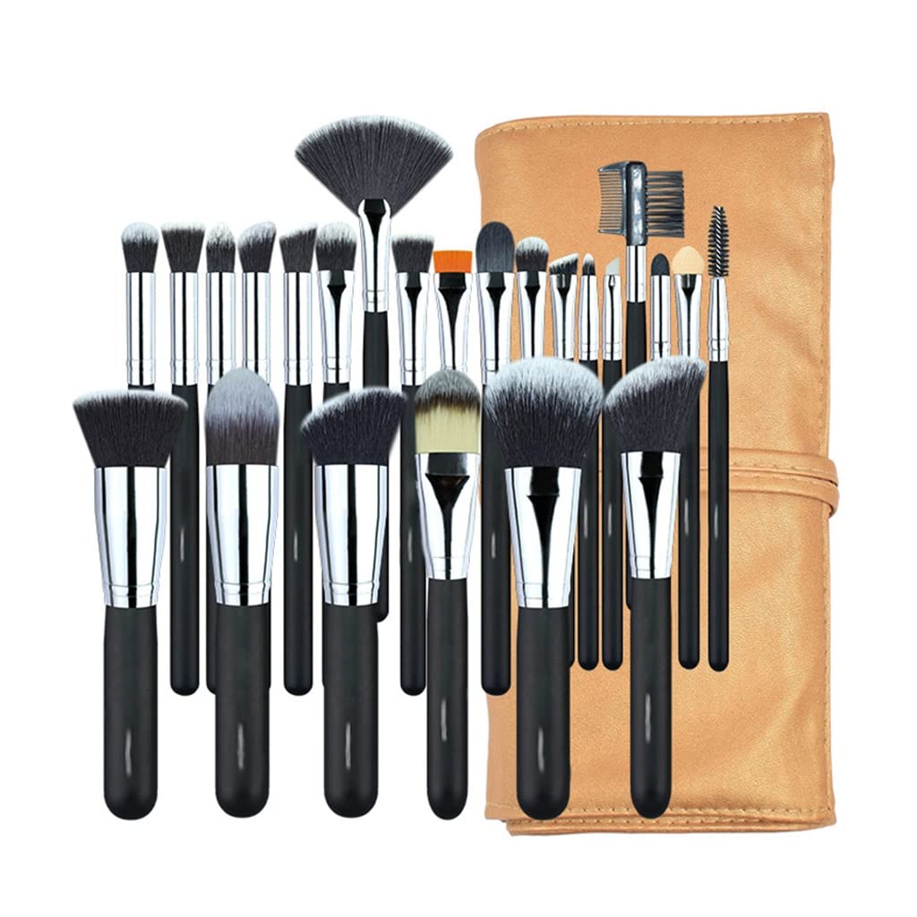 24-Piece Professional Makeup Brush Set - Full Function Synthetic Makeup Kit for Eyes, Face & Contouring | Perfect for Makeup Artists, Beginners & Home Studio Use