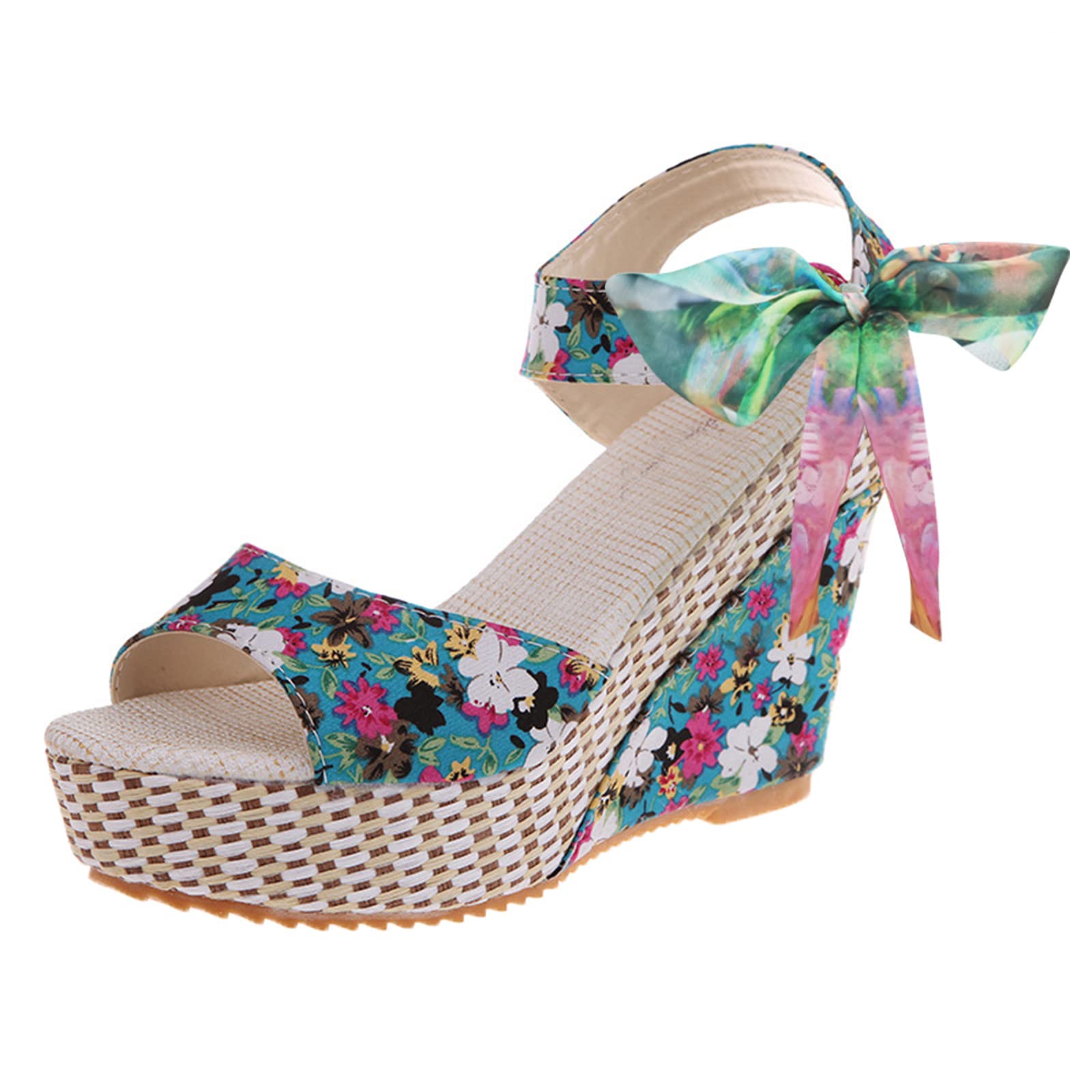 Women's Size 13 Transparent Fish Mouth Print National Heel Lace Sandals - Comfortable Lavender Summer Beach Shoes for Outdoor Walking & Casual Wear