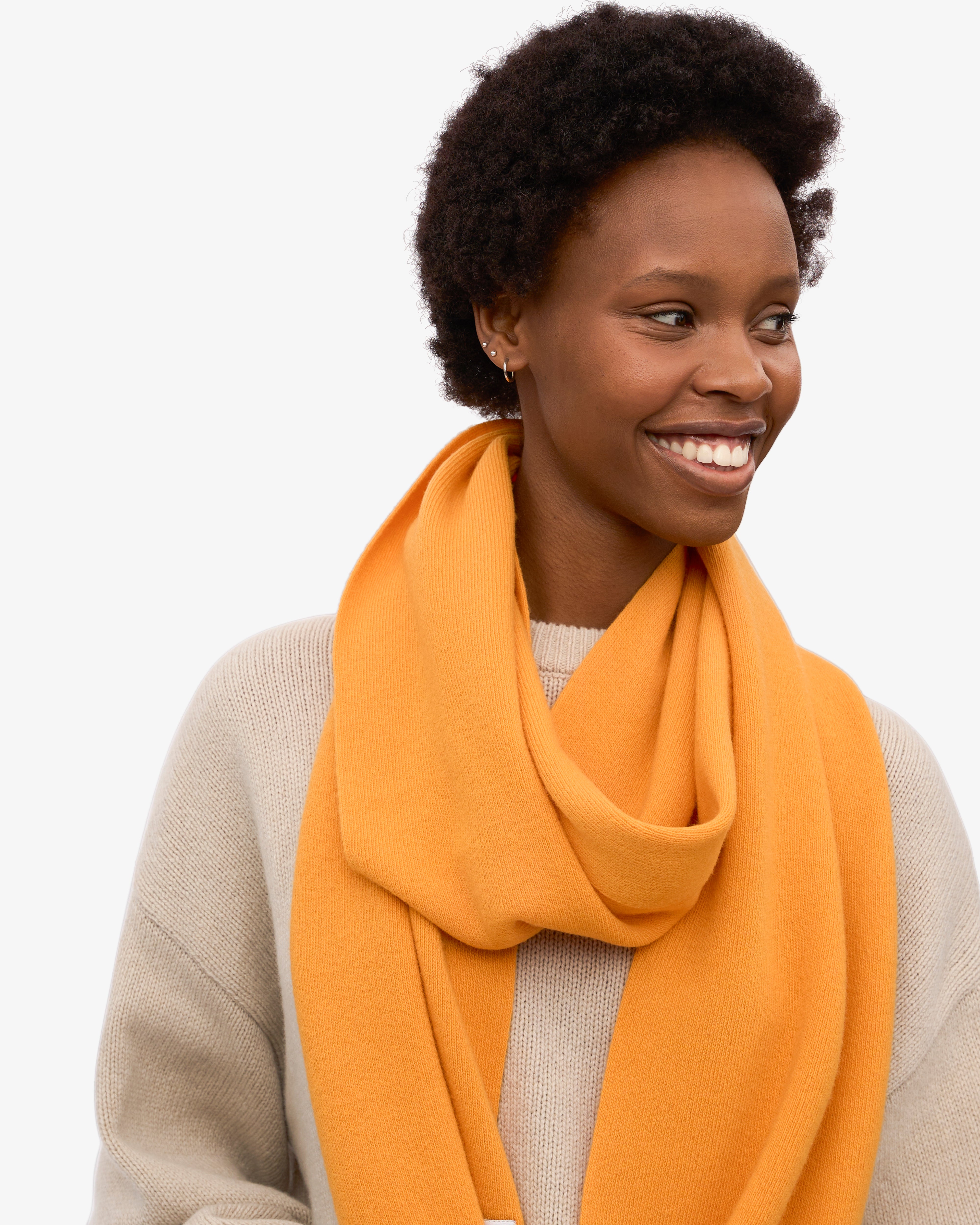 Premium Merino Wool Scarf - Soft & Warm Winter Accessory in Burnt Yellow - Perfect for Cold Weather & Outdoor Activities
