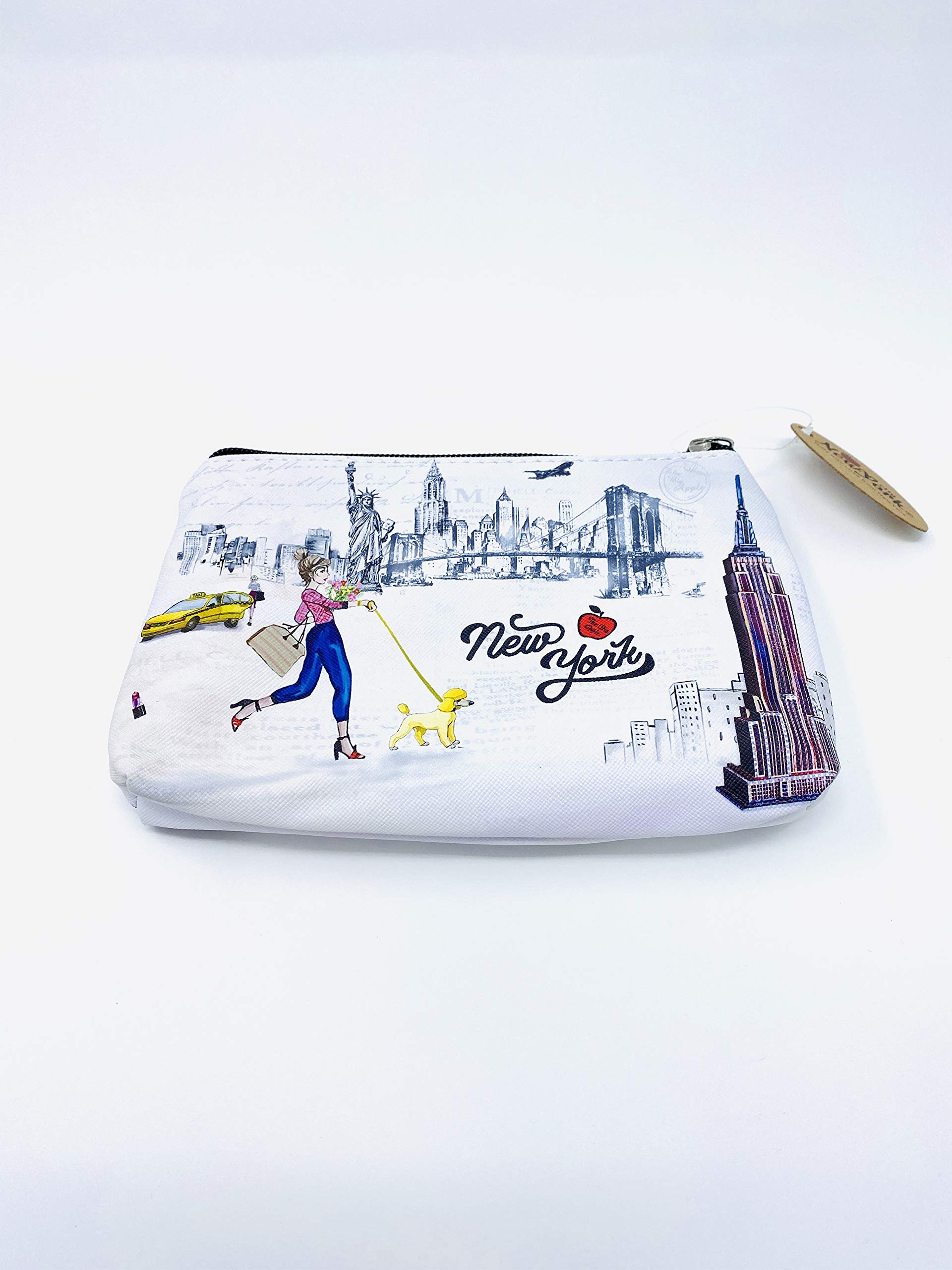 Cute New York Souvenir Zipper Pouch for Girls & Women - Travel Cosmetic Bag, Makeup Purse (JP-330104H) - Perfect for Travel, School & Daily Essentials Storage
