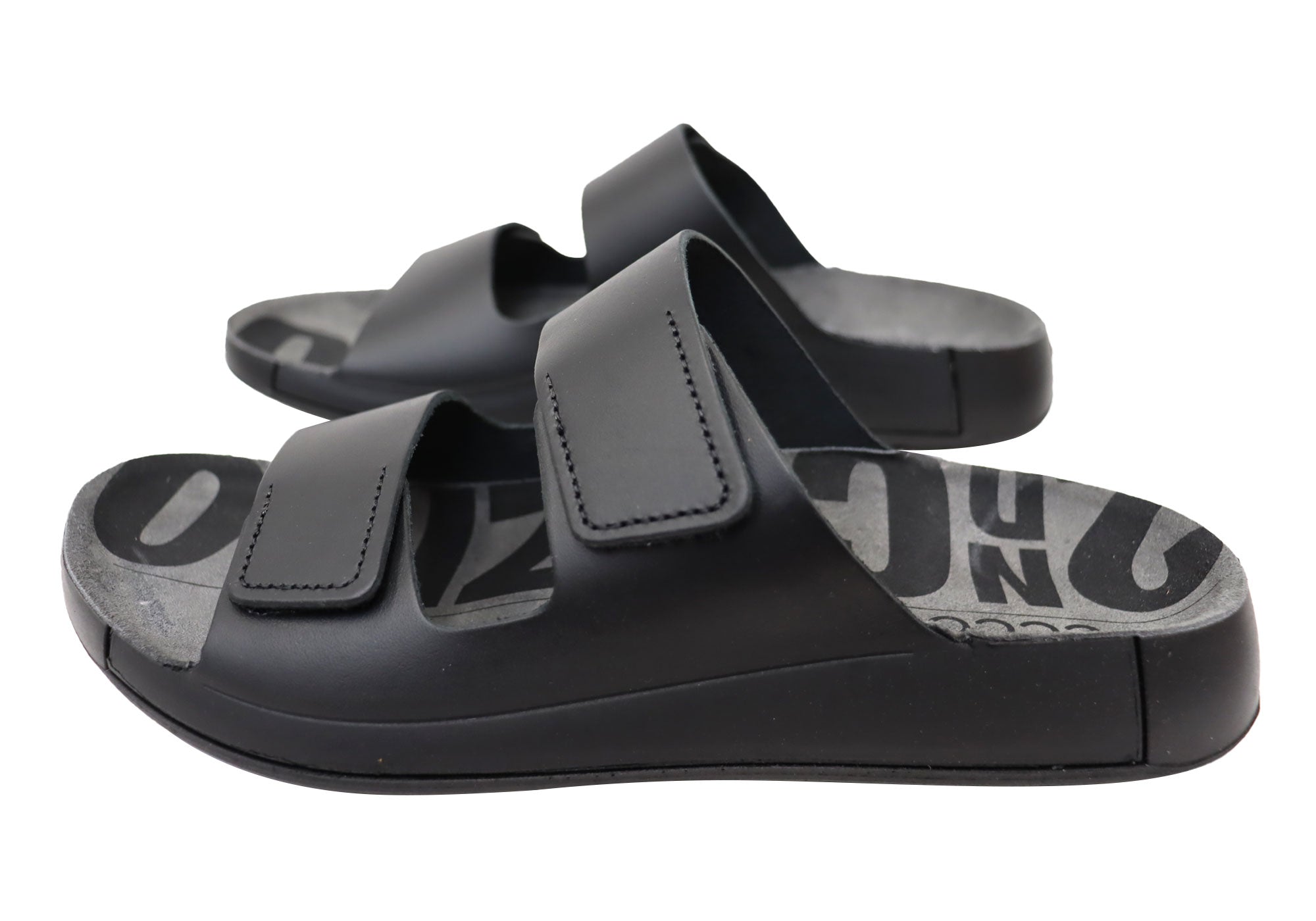ECCO Men's Comfortable Leather Cozmo II Slide Sandals - Casual Slip-On Shoes for Walking, Beach & Home Use