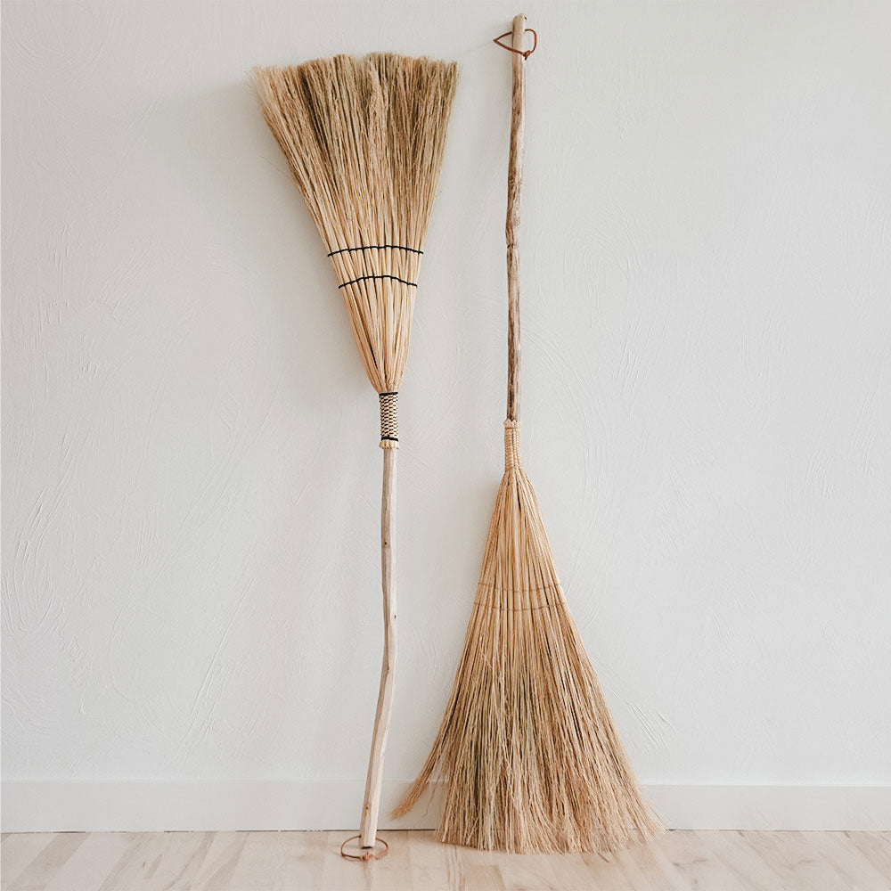 Premium Fallen Branch Everyday Broom - Natural Wooden Broom for Home Cleaning | Perfect for Indoor Floors, Patios & Garden Areas