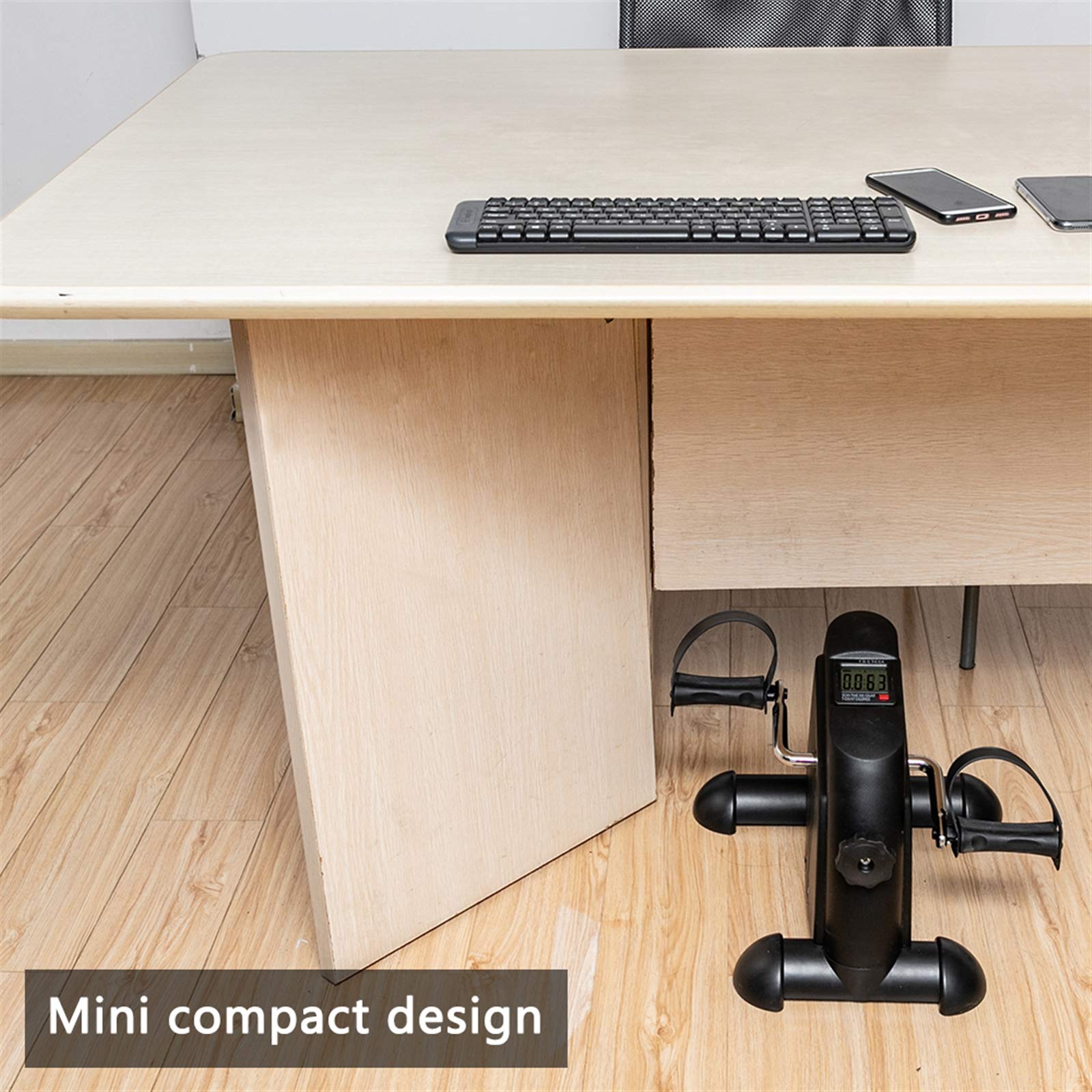 Portable Mini Exercise Bike for Home & Office - Hand & Foot Pedal Fitness Equipment for Strength Training, Cardio Workout - Compact Home Gym Equipment (Black) - Perfect for Small Spaces, Work Breaks & Physical Therapy