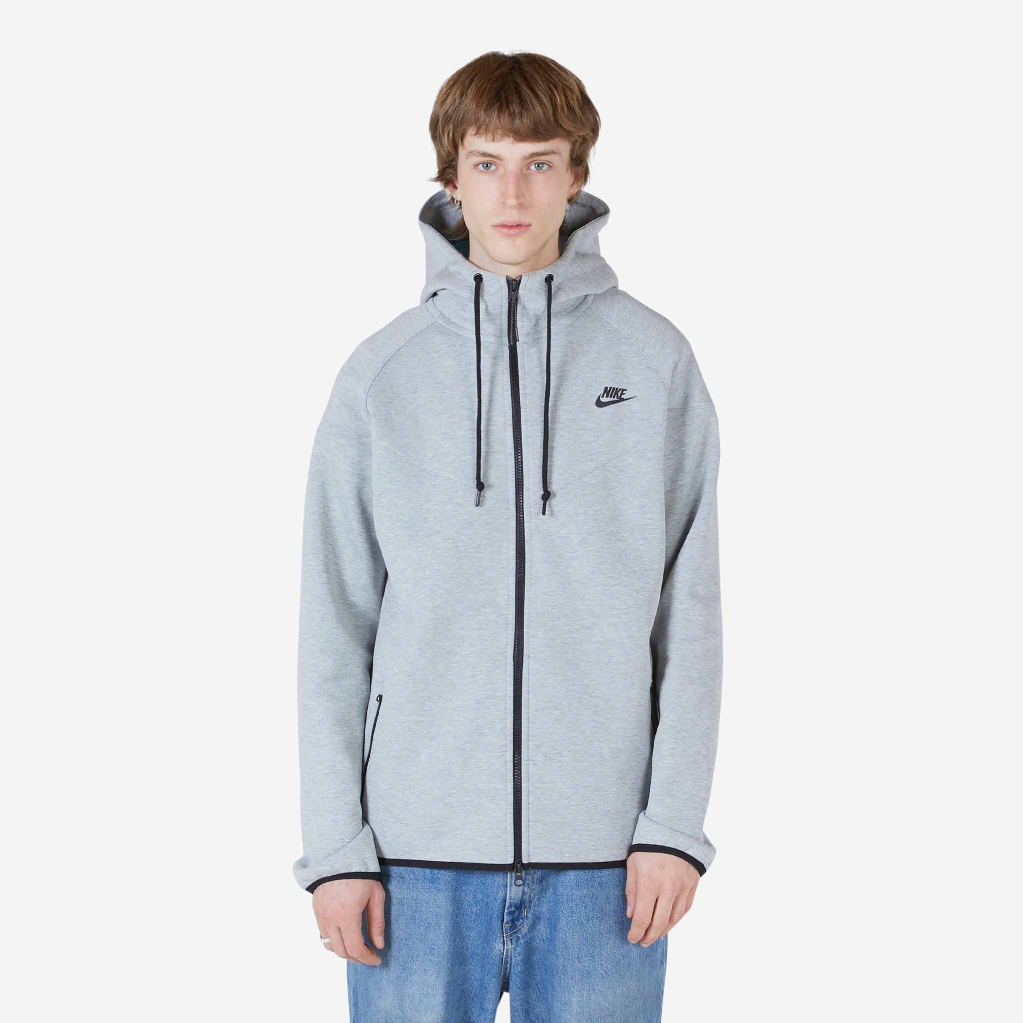 Tech Fleece OG Full Zip Hoodie Sweatshirt for Men & Women - Dark Heather Grey & Black | Comfortable Athletic Wear for Gym, Running & Casual Outfits