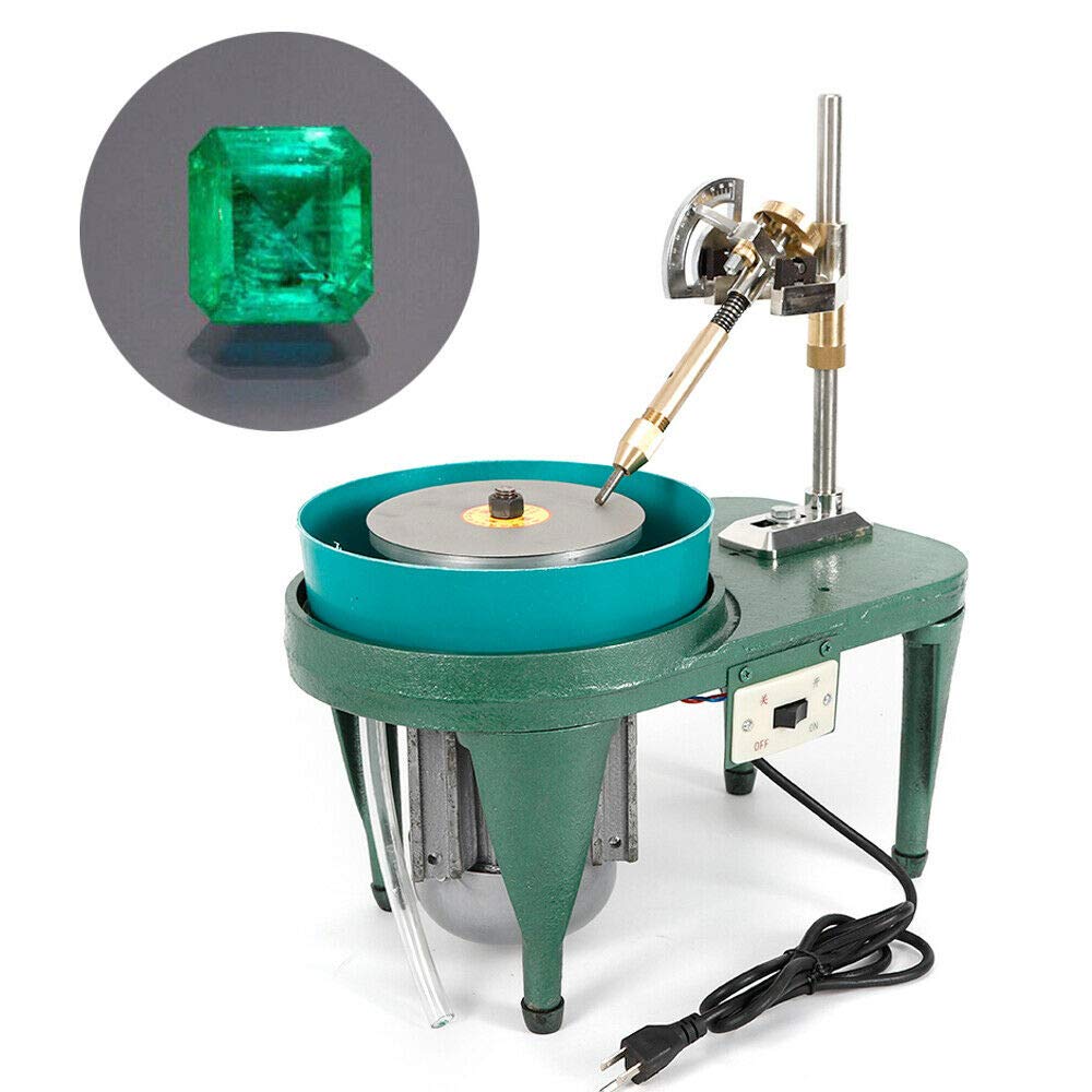 180W Electric Gem Faceting Machine - Jewelry Polisher & Gemstone Cutting Tool with 6 Inch Diamond Grinding Disc for Lapidary, Jewelry Making & Rock Polishing | Perfect for DIY Crafts, Professional Bench Work & Stone Shaping