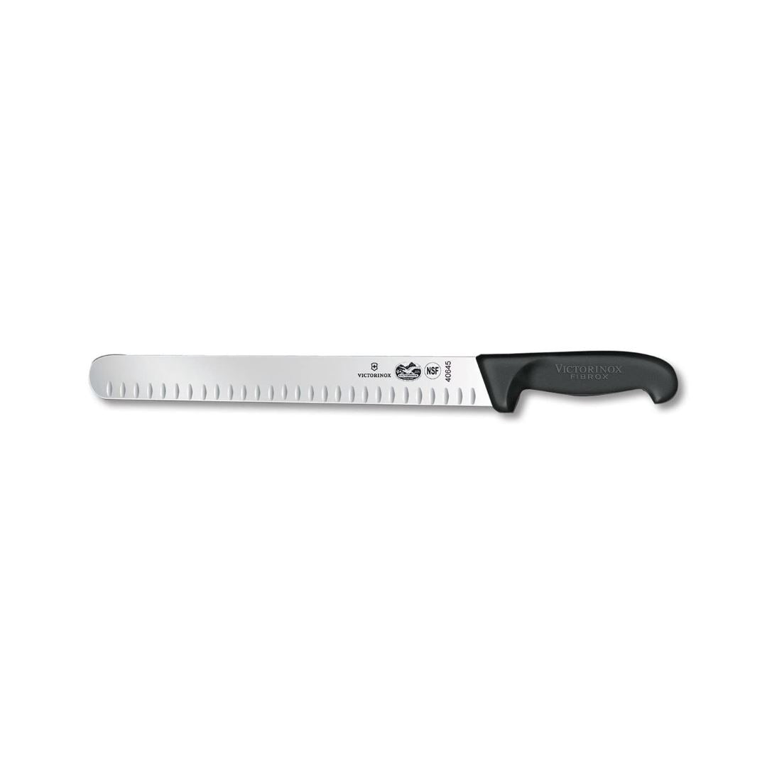 Victorinox 12-Inch Slicing Knife with Granton Edge & Non-Slip Fibrox Handle - Professional Kitchen Knife for Meat, Roasts, Salmon & BBQ - Perfect for Chefs & Home Cooking