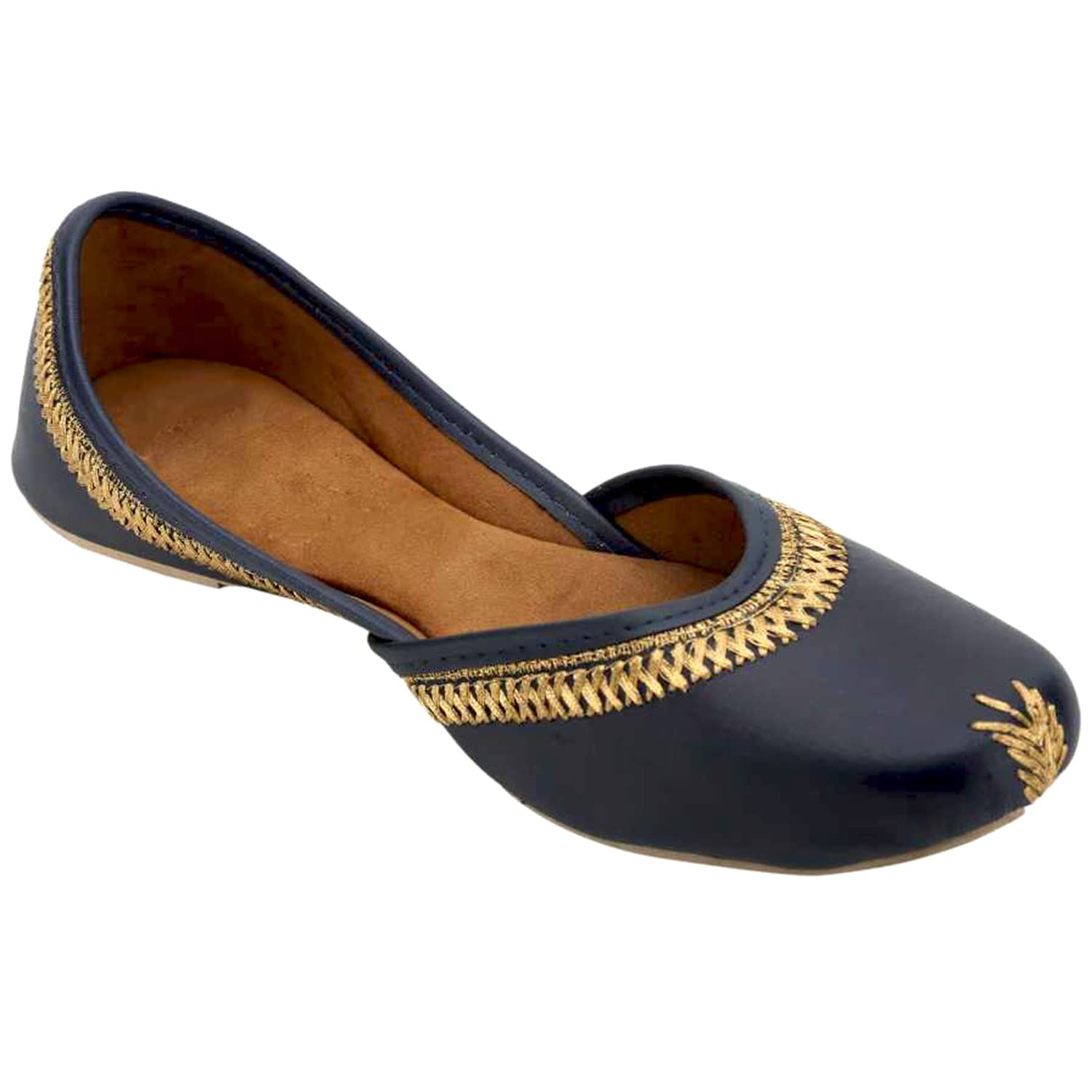 Chandrakala Women's Traditional Handmade Khussa Wedding Bridal Mojari Juti Punjabi Jutti Ethnic Flats (WF140) - Perfect for Indian Weddings, Festivals & Cultural Events
