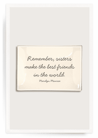 Personalized Sisters Make The Best Friends Decoupage Glass Tray - Elegant Home Decor Gift for Sister's Birthday, Wedding, Anniversary - Perfect for Serving Tea, Coffee, or Displaying Jewelry