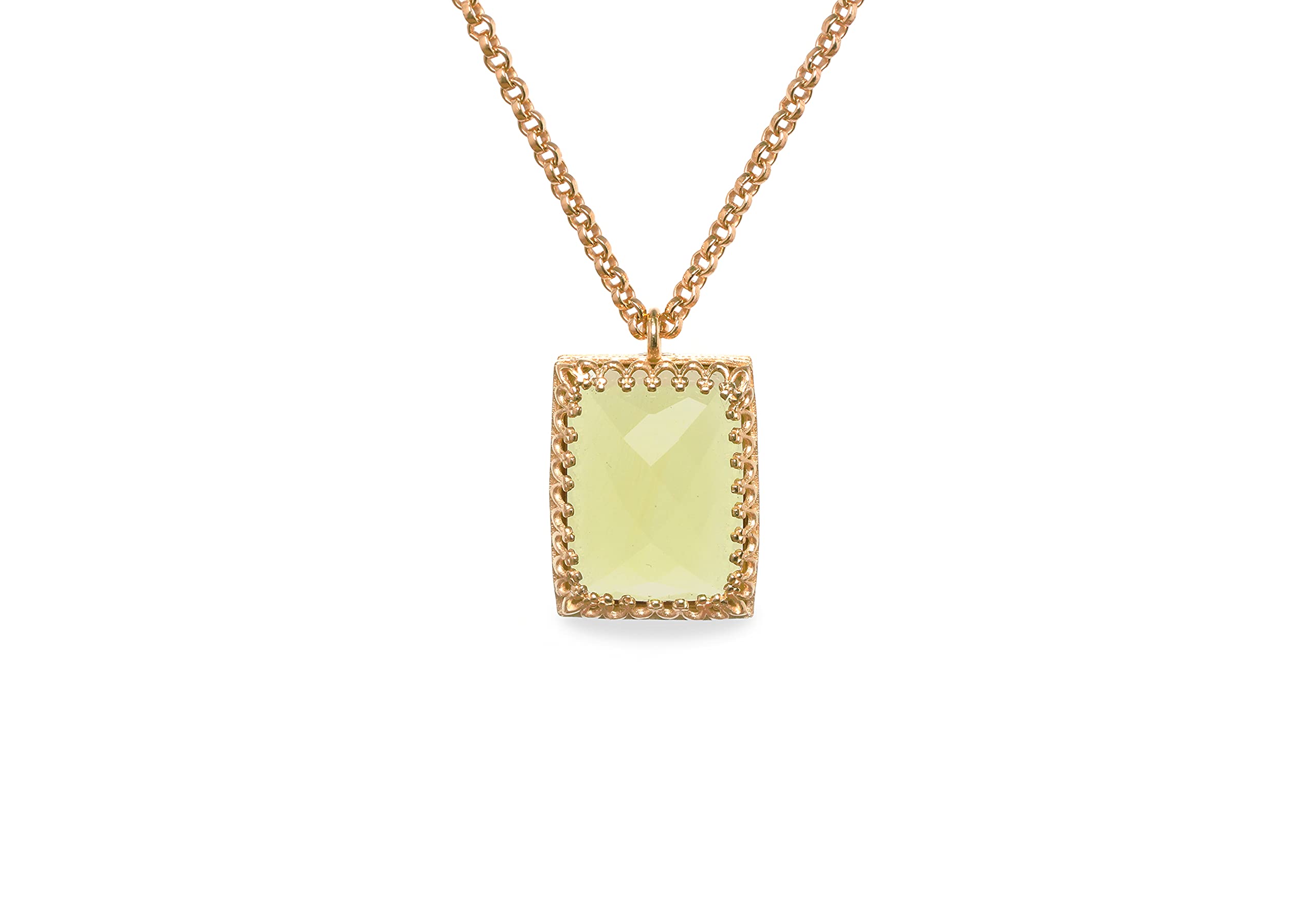 Handmade Lemon Quartz Pendant Necklace for Women - Vintage Inspired Crystal Jewelry, Artisan Statement Necklace - Customizable Material - Perfect for Weddings, Parties & Everyday Elegance