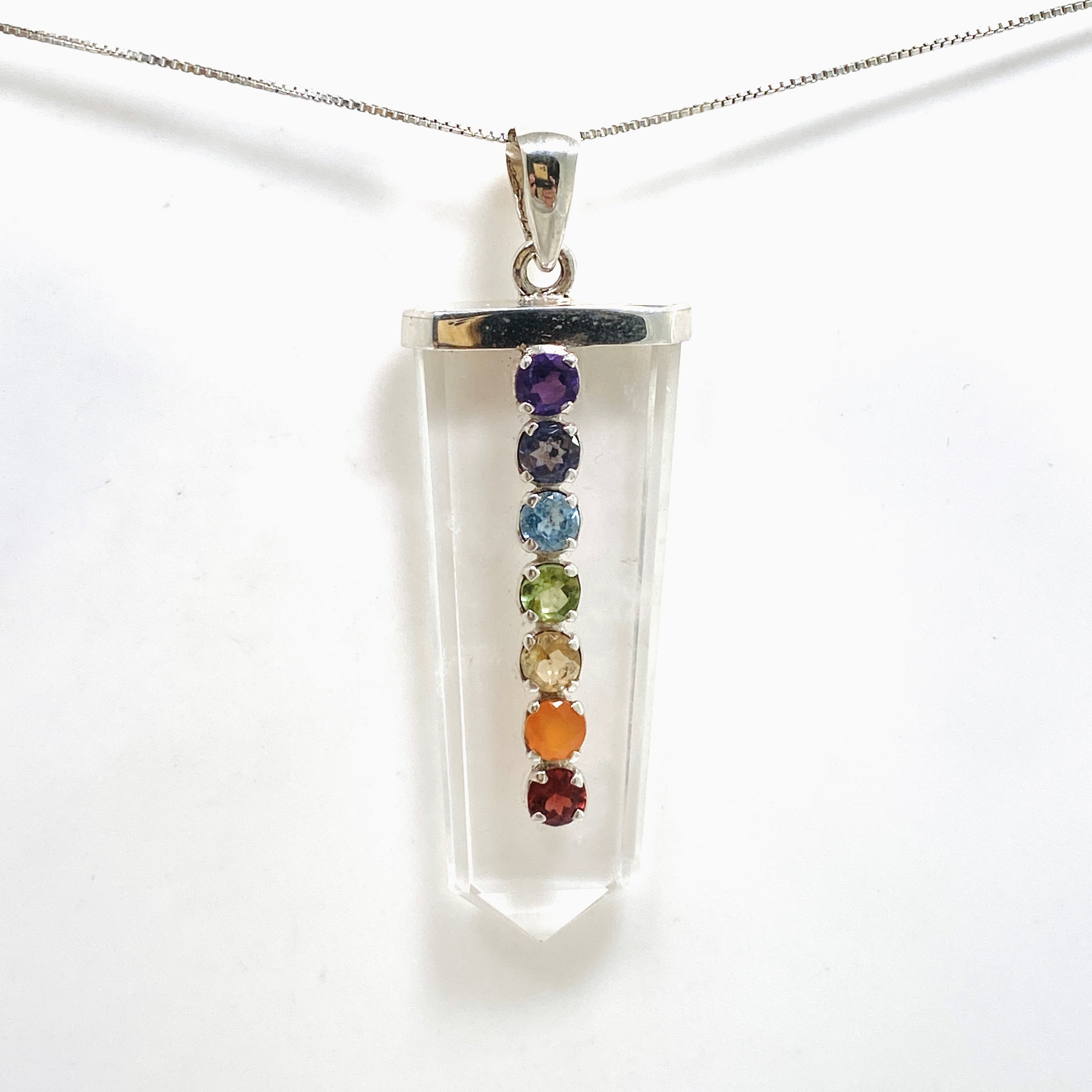 Natural Clear Quartz Point Chakra Healing Pendant Necklace - PPGJ1084 for Meditation, Energy Balancing & Spiritual Growth