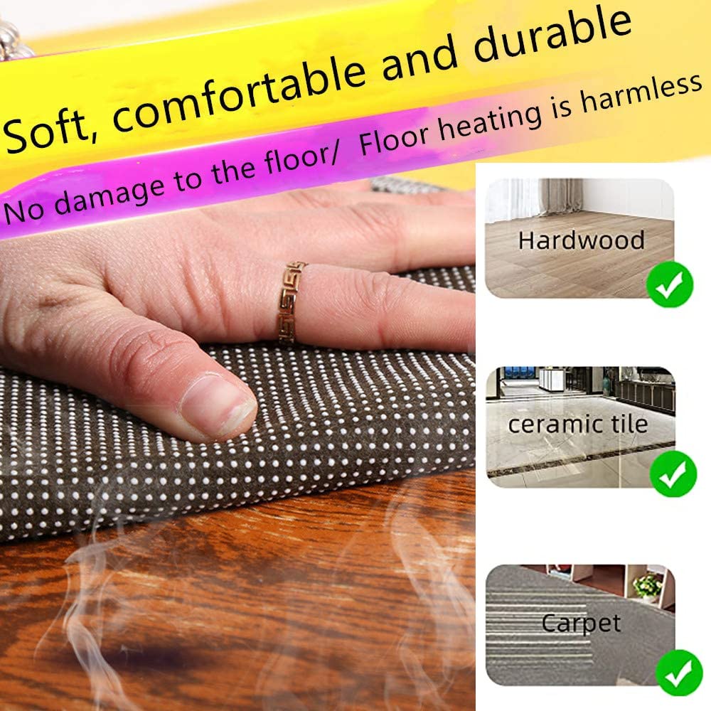 51 Inch Monochromatic Office Chair Mat for Carpet - Plaid Design Rug Floor Protector for High Pile Carpets | Perfect for Home Office, Study Rooms & Workspaces