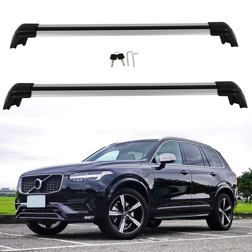 ECCPP Universal Roof Rack Crossbars - Compatible with Porsche Cayenne 2011-2017 & Volvo XC60 2013-2018 - Heavy Duty 165LBS Capacity Cargo Carrier for Kayak, Canoe, Luggage, Snowboard - Perfect for Road Trips & Outdoor Adventures