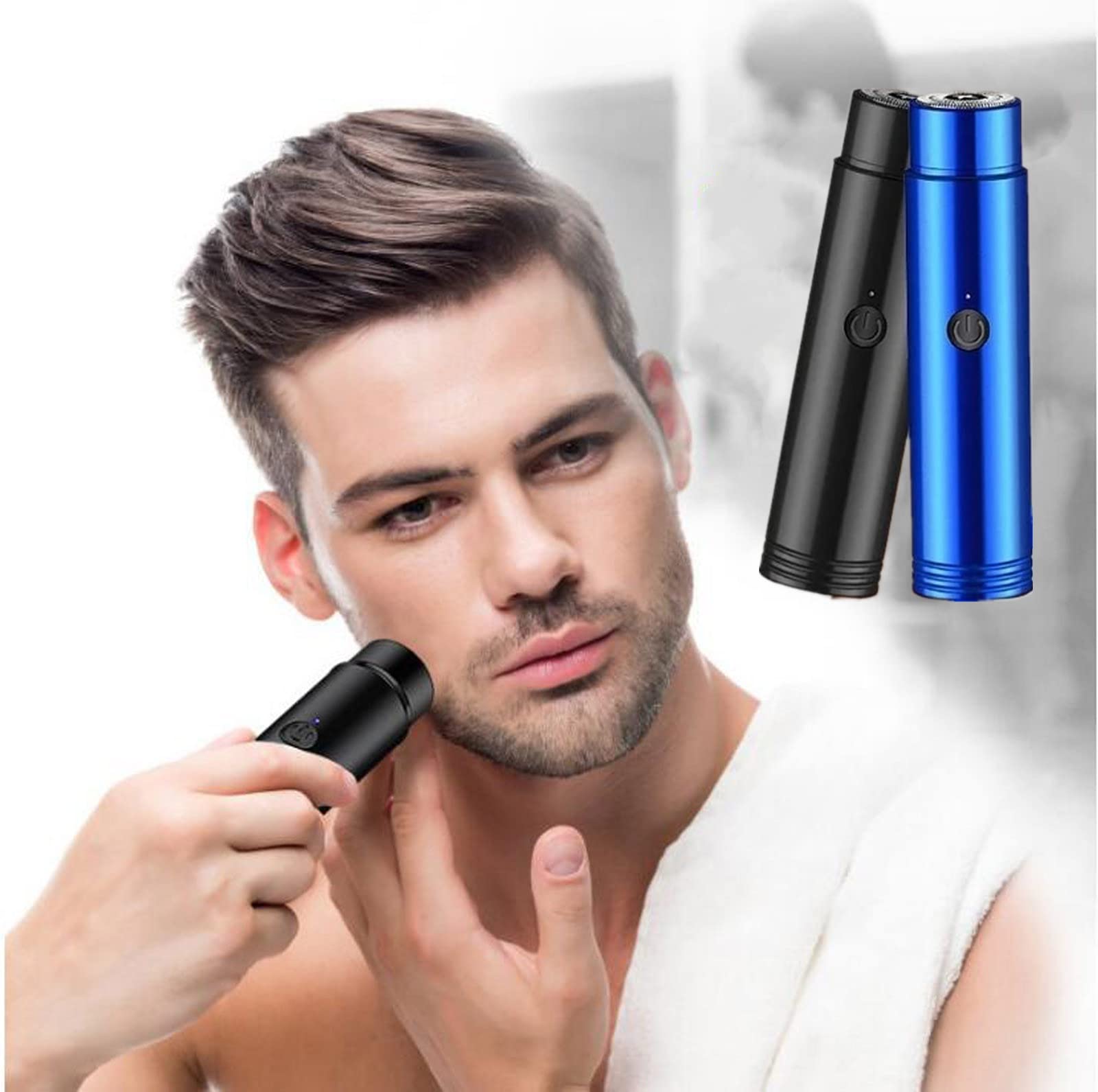 SKNG Mini Portable Electric Shaver for Men - USB Rechargeable Beard Trimmer & Facial Hair Remover - Perfect for Travel, Gym & Daily Grooming (Black)