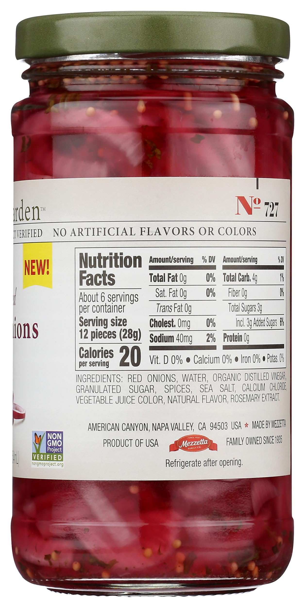 Jeff's Garden Pickled Red Onions - 12 Fl Oz Jar | Crunchy Sweet & Tangy Pickled Onions for Burgers, Salads & Tacos | Premium Gourmet Condiment