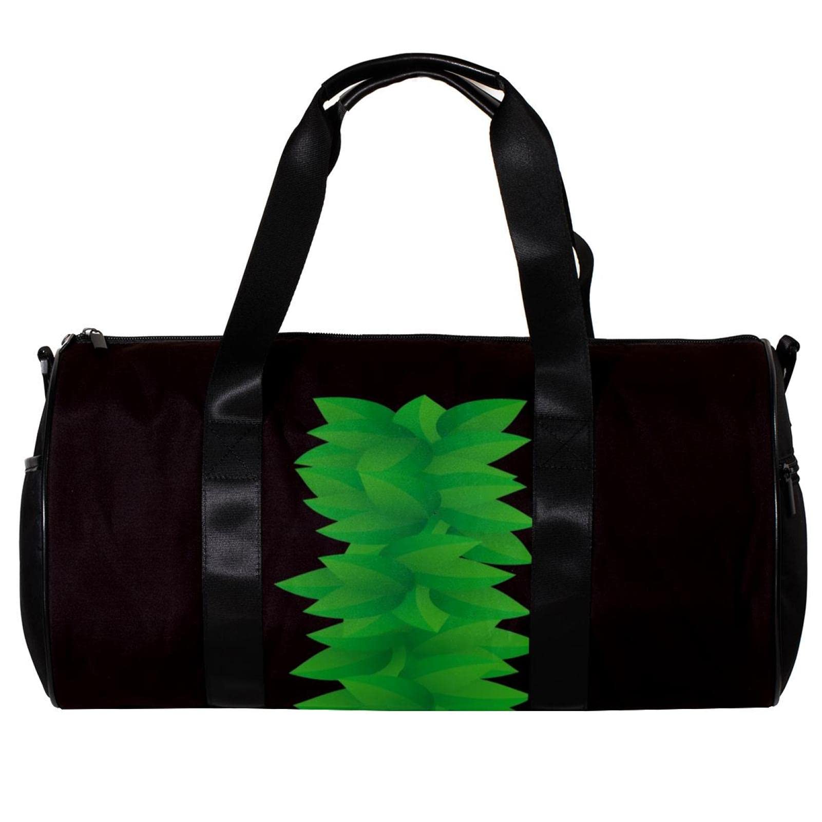 Gym Duffle Bag for Men & Women - Waterproof Overnight Weekender Travel Bag with Leaf Pattern Design - Perfect for Workout, Gym, Travel & Weekend Getaways | Light Grey