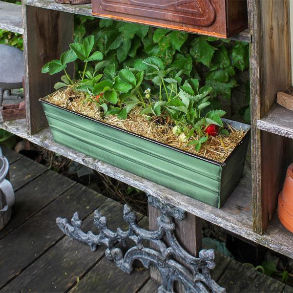 Galvanized Steel Flower Box Planter - Rustproof Outdoor Garden Planter for Flowers, Herbs & Plants - Perfect for Patio, Balcony & Window Sill Decor