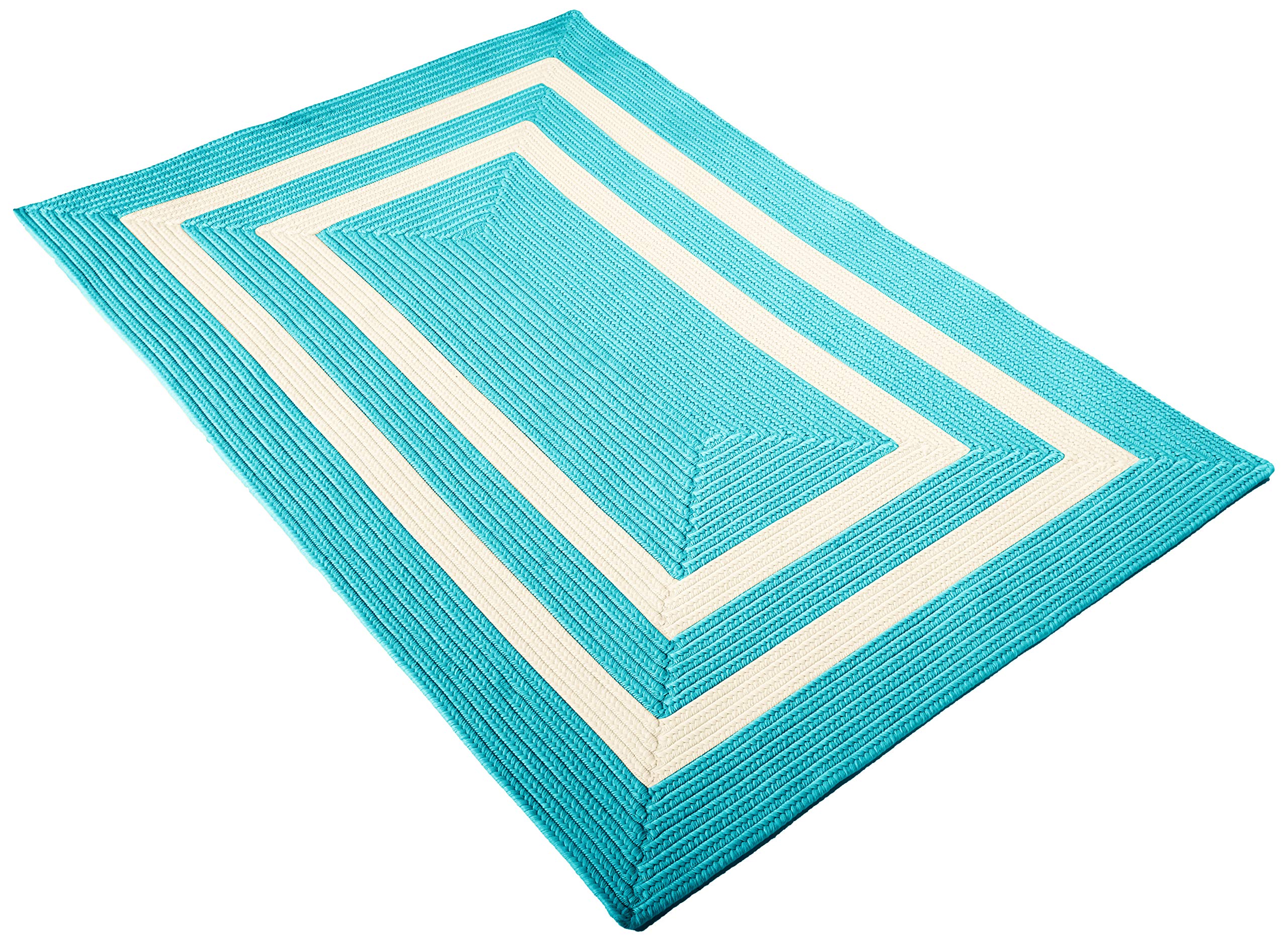 La Playa Rugs 4x6 Feet Aqua Blue Coastal Beach Area Rug - Soft Woven Indoor/Outdoor Carpet for Living Room, Bedroom, Patio & Poolside Decor