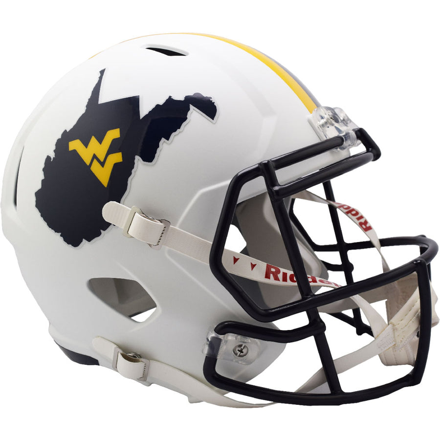 West Virginia Mountaineers Speed Replica Full Size Football Helmet - Authentic NCAA Collectible for Fans & Players - Perfect for Game Day, Tailgating, and Home Decor