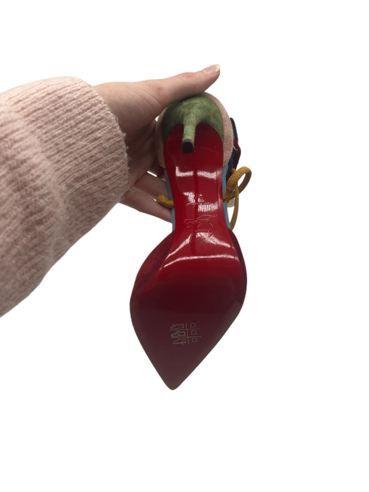 Christian Louboutin Suede Color Block Women's Heels - Size 37 (US 7) - Luxury Designer Pumps for Parties, Weddings & Special Occasions