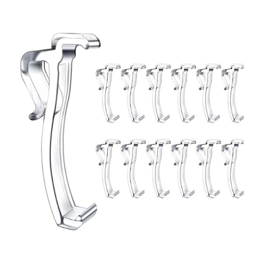 2.5 Inch Transparent Plastic Valance Clips for Window Blinds - Hidden Valance Retention Clips (12 Pack) - Perfect for Home, Office, and Dorm Room Window Treatments
