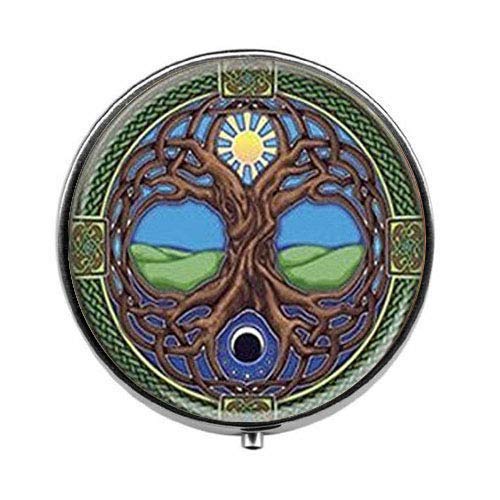 Celtic Tree of Life Glass Pill Box & Candy Container - Engraved Medicine Organizer for Home, Office, Travel | Perfect Gift for Nature Lovers