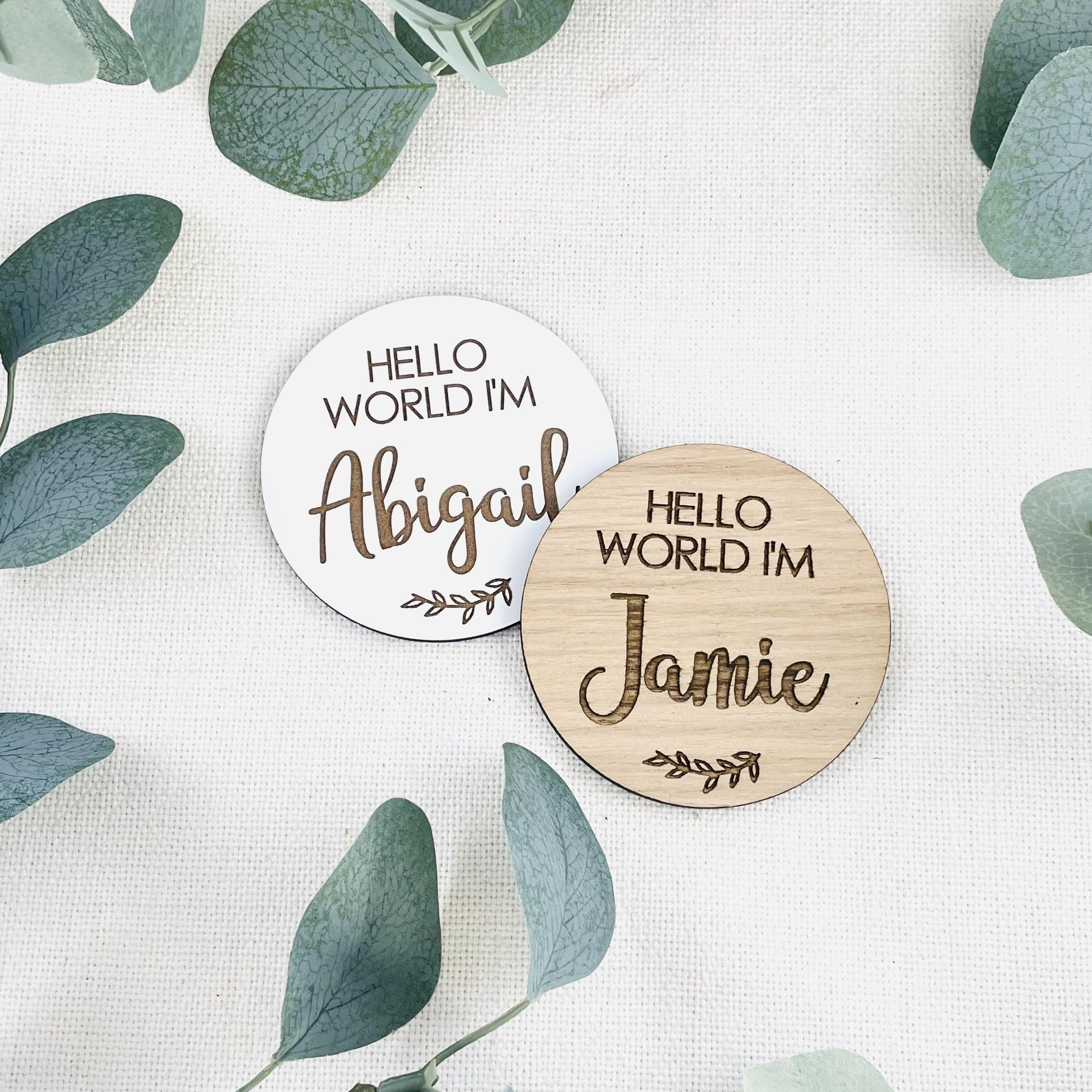 Personalized Baby Name Announcement Wooden Plaque - Custom Pregnancy Gender Reveal Gift for Newborn Welcome - Nursery Decor, Baby Shower, Gender Reveal Party