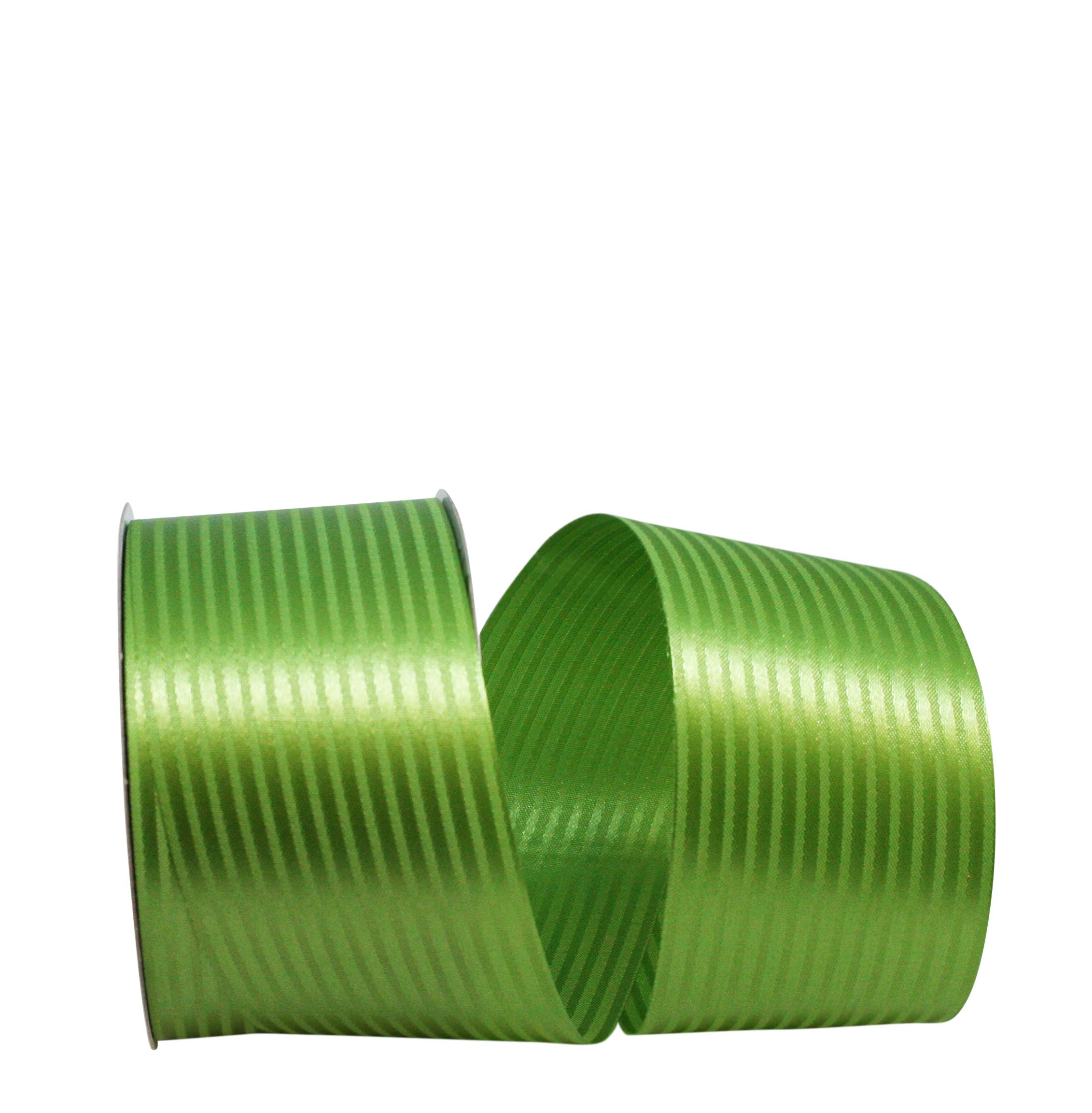 Premium Reliant Ribbon Tux Stripe Grosgrain Ribbon - 2.5 Inch x 50 Yards (Basil Green) for Gift Wrapping, Wedding Decorations & Craft Projects